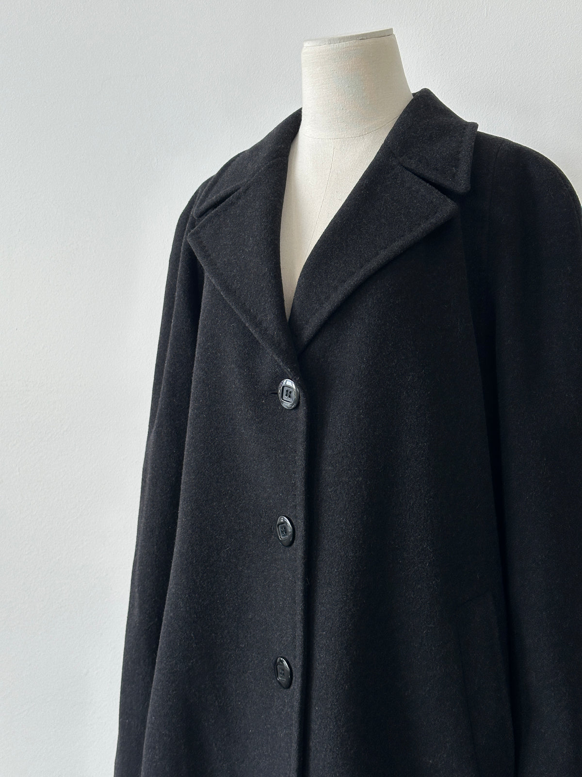 Italian Vintage 1990s Pure Wool Single Breasted Coat - XL