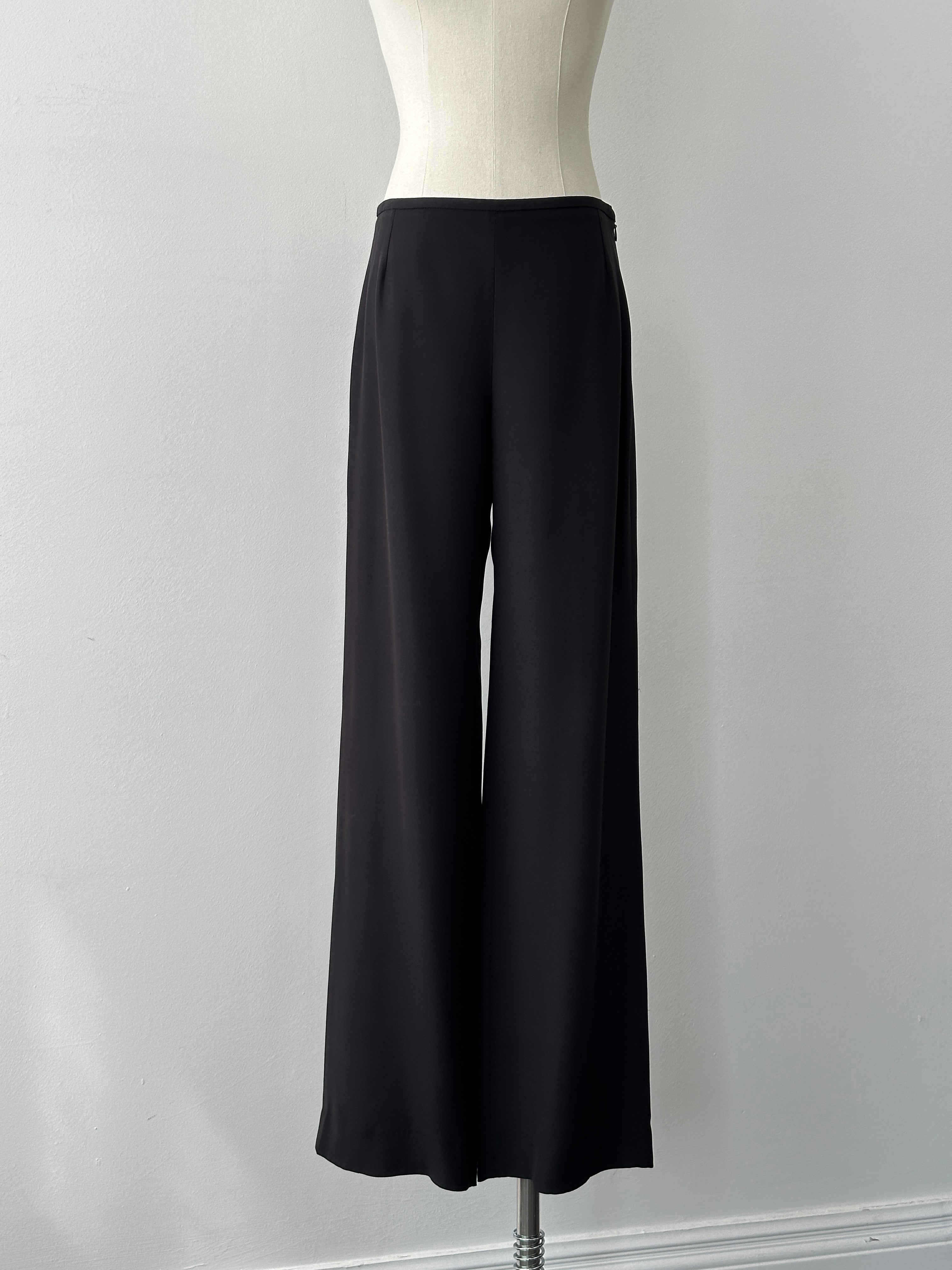 Armani Collezioni 2000s Silk Wide Leg Trousers - W28