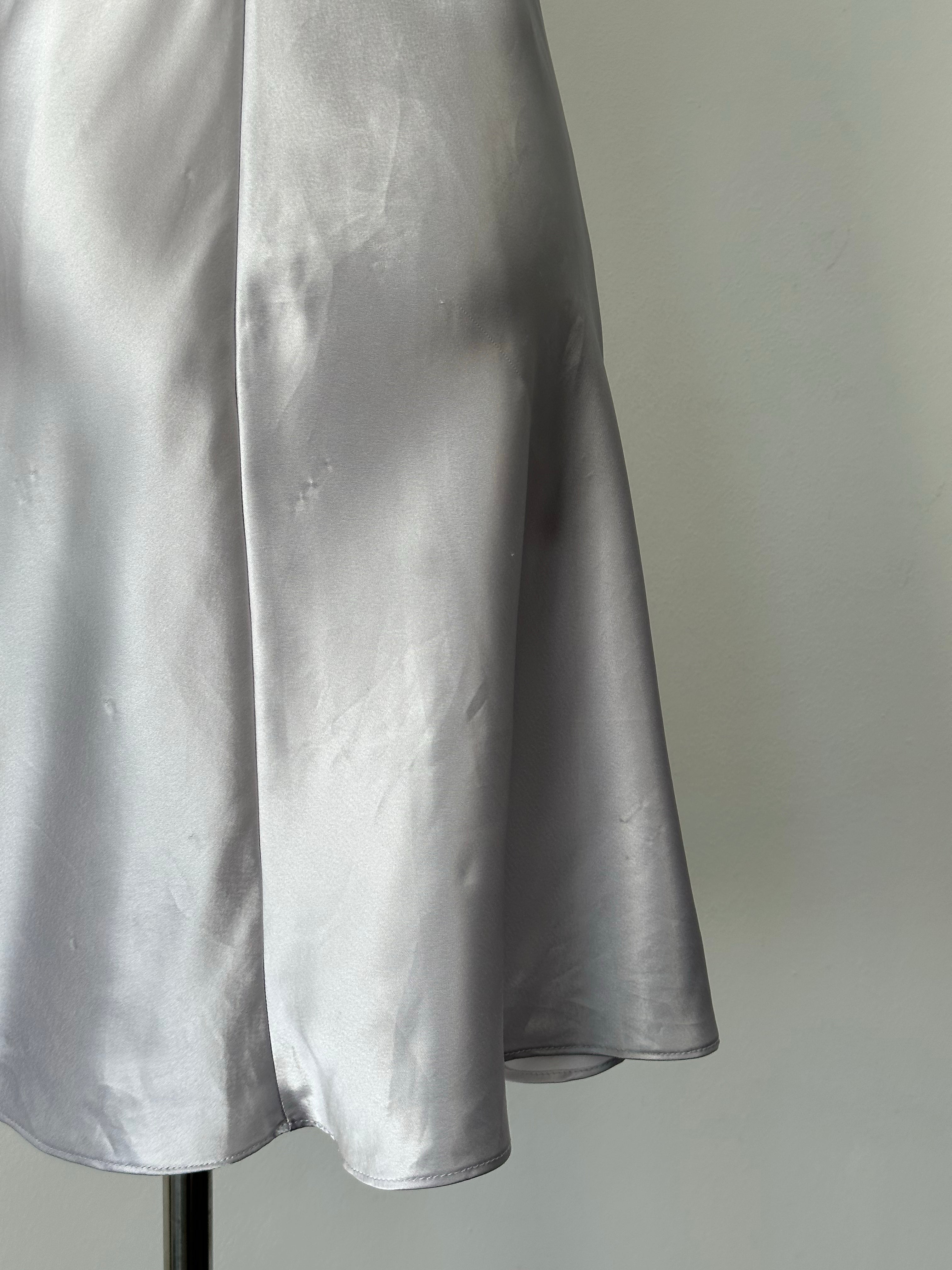 Vintage 1990s Satin Pearl Mini Slip Dress - S