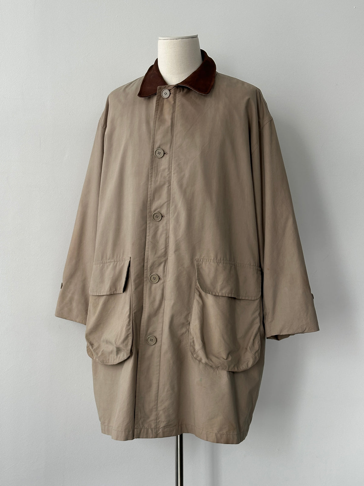 Christian Dior Monsieur 1990s Leather Collar Trench - XXL