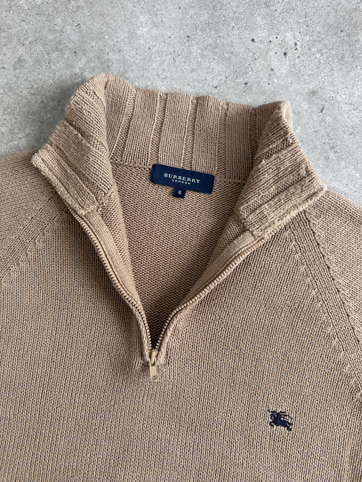 Burberry London 2000s Pure Cotton Quarter Zip Jumper - M