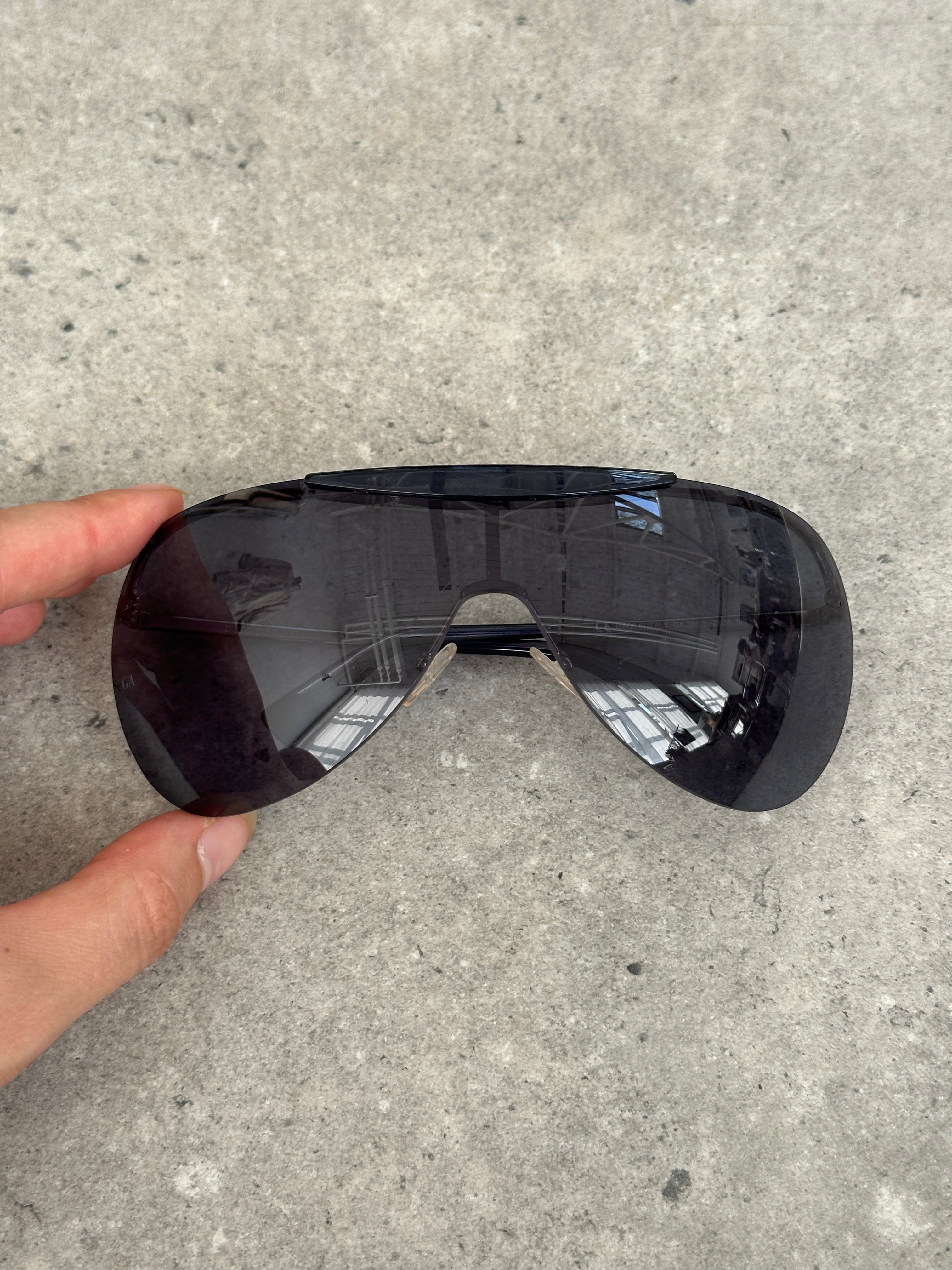 Giorgio Armani 2000s Oversized Shield Rimless Sunglasses
