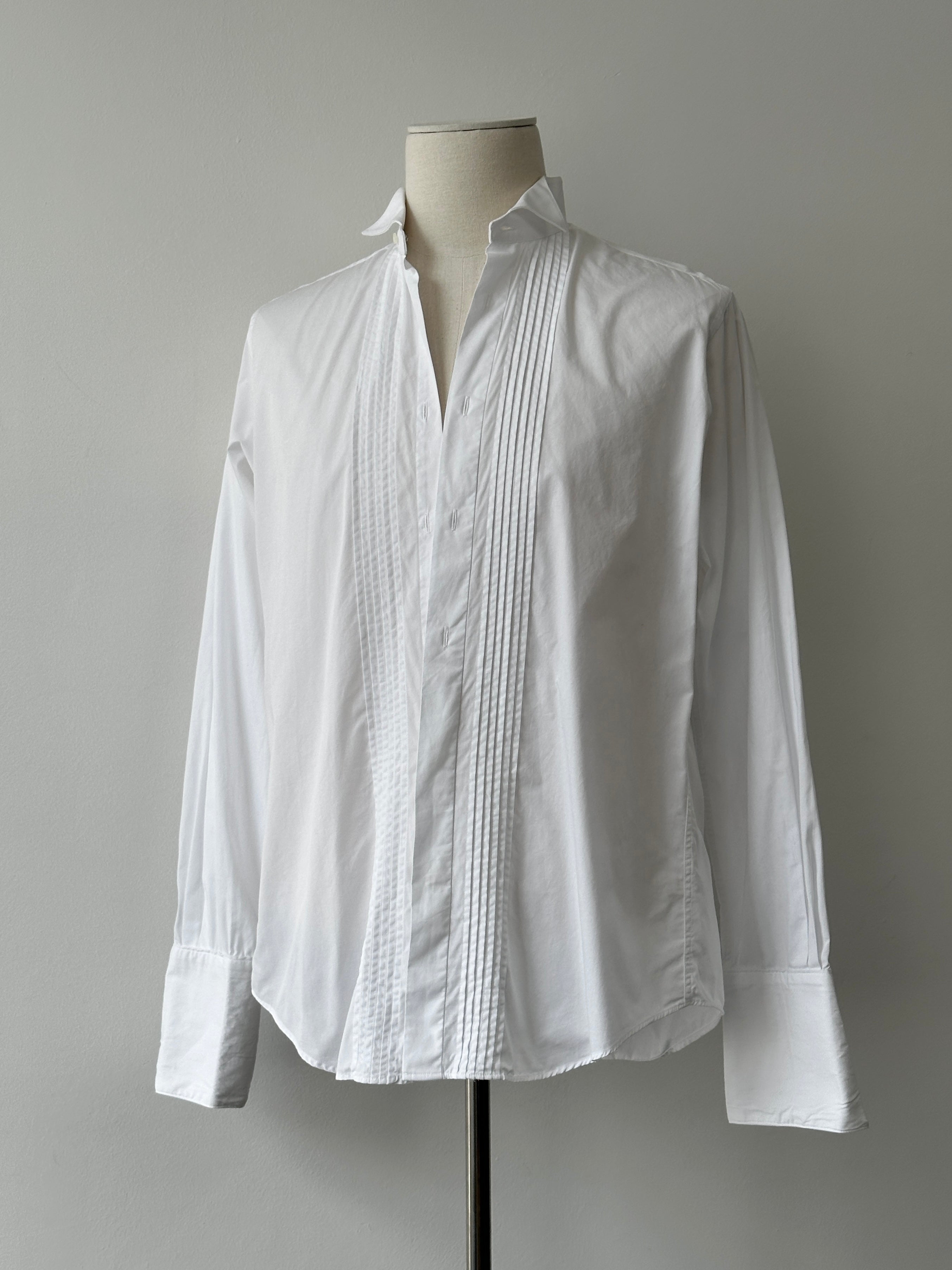Christian Dior Monsieur 1990s Pure Cotton Tuxedo Shirt - M | SYLK