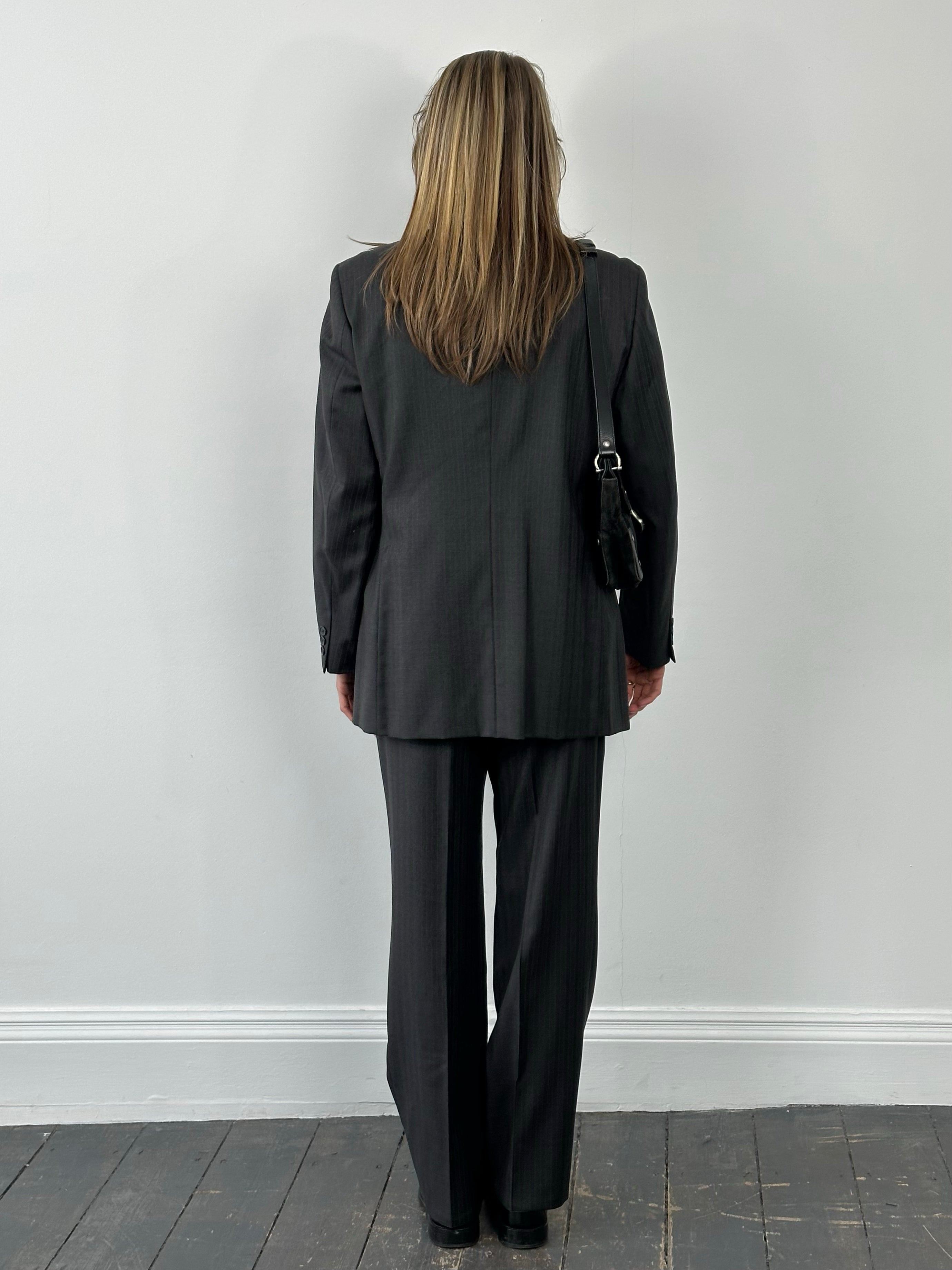 Loro Piana x Durban 1990s Pure Wool Double Breasted Stripe Suit - 38R/L