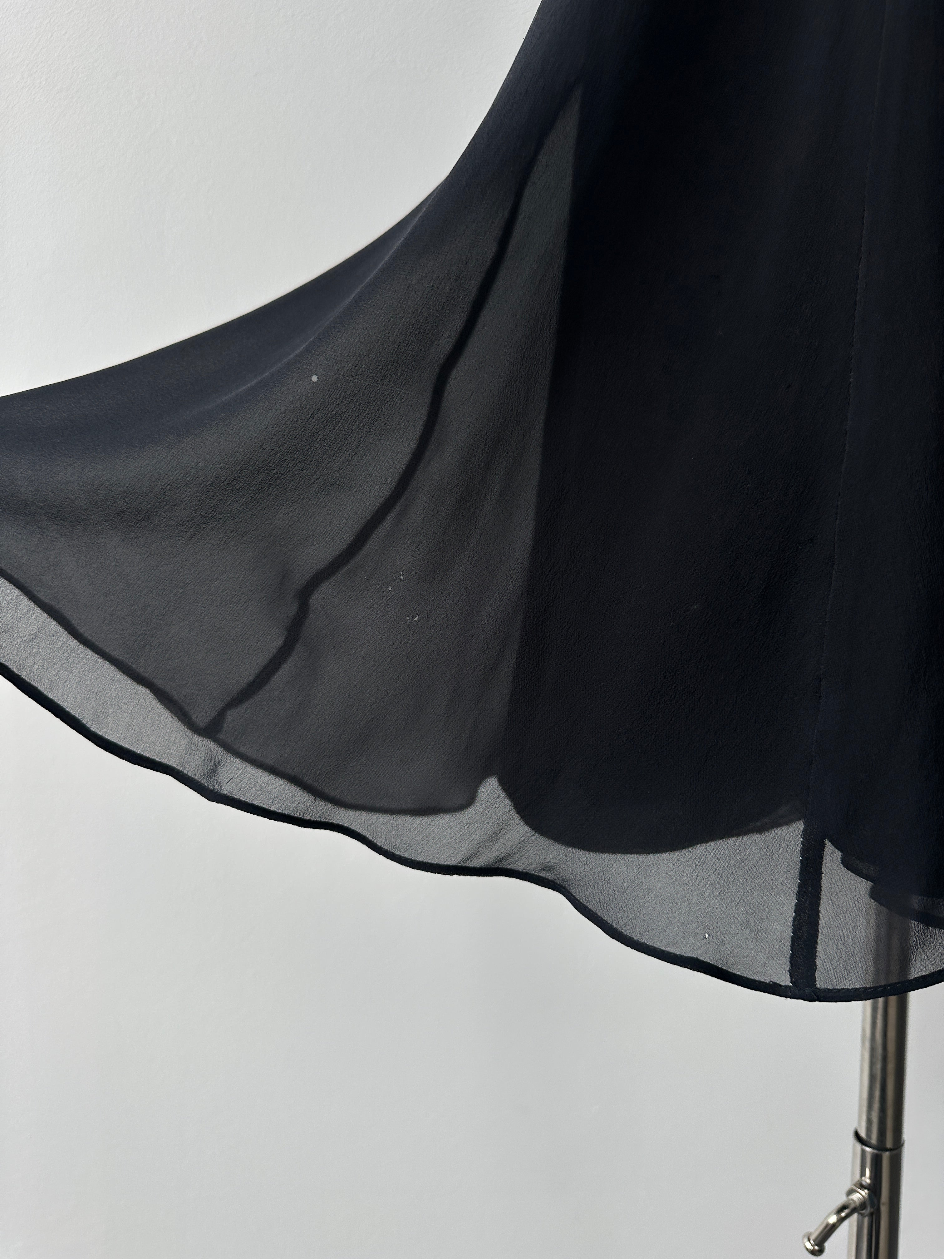 Armani Collezioni 2000s Pure Silk Pleated Midi Dress -