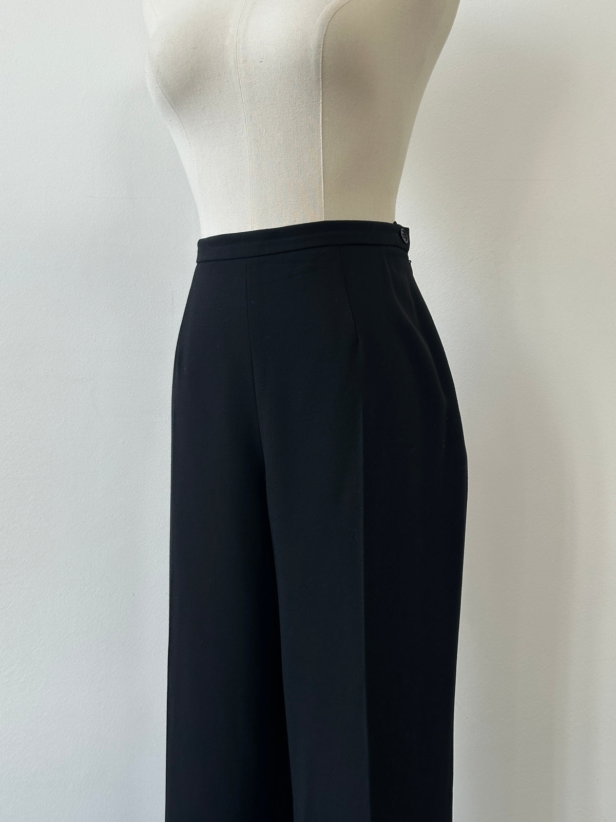 Max Mara 1990s Pure Wool Straight Leg Trouser - W28