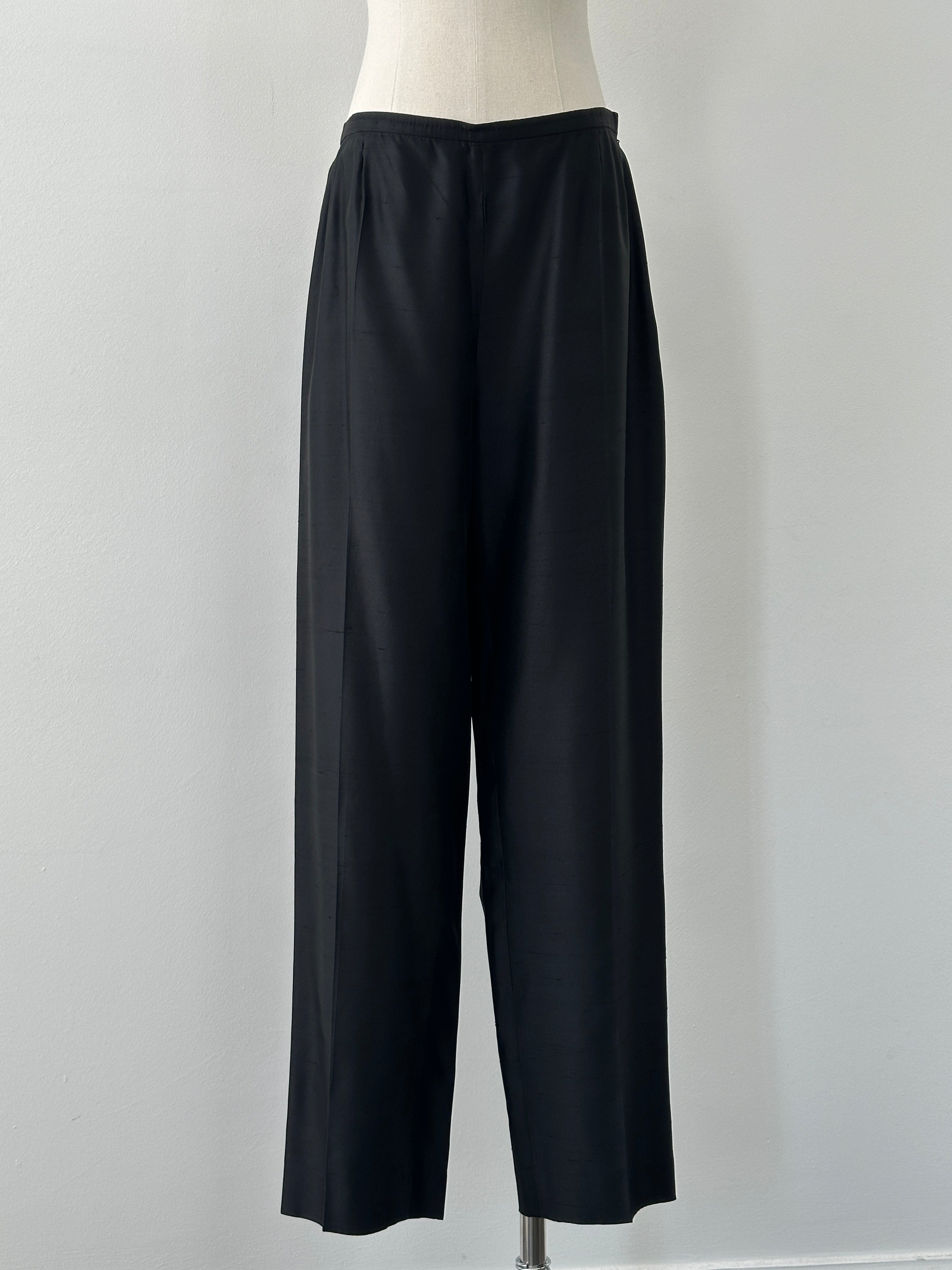 Max Mara 1990s Silk Straight Leg Trousers - W28