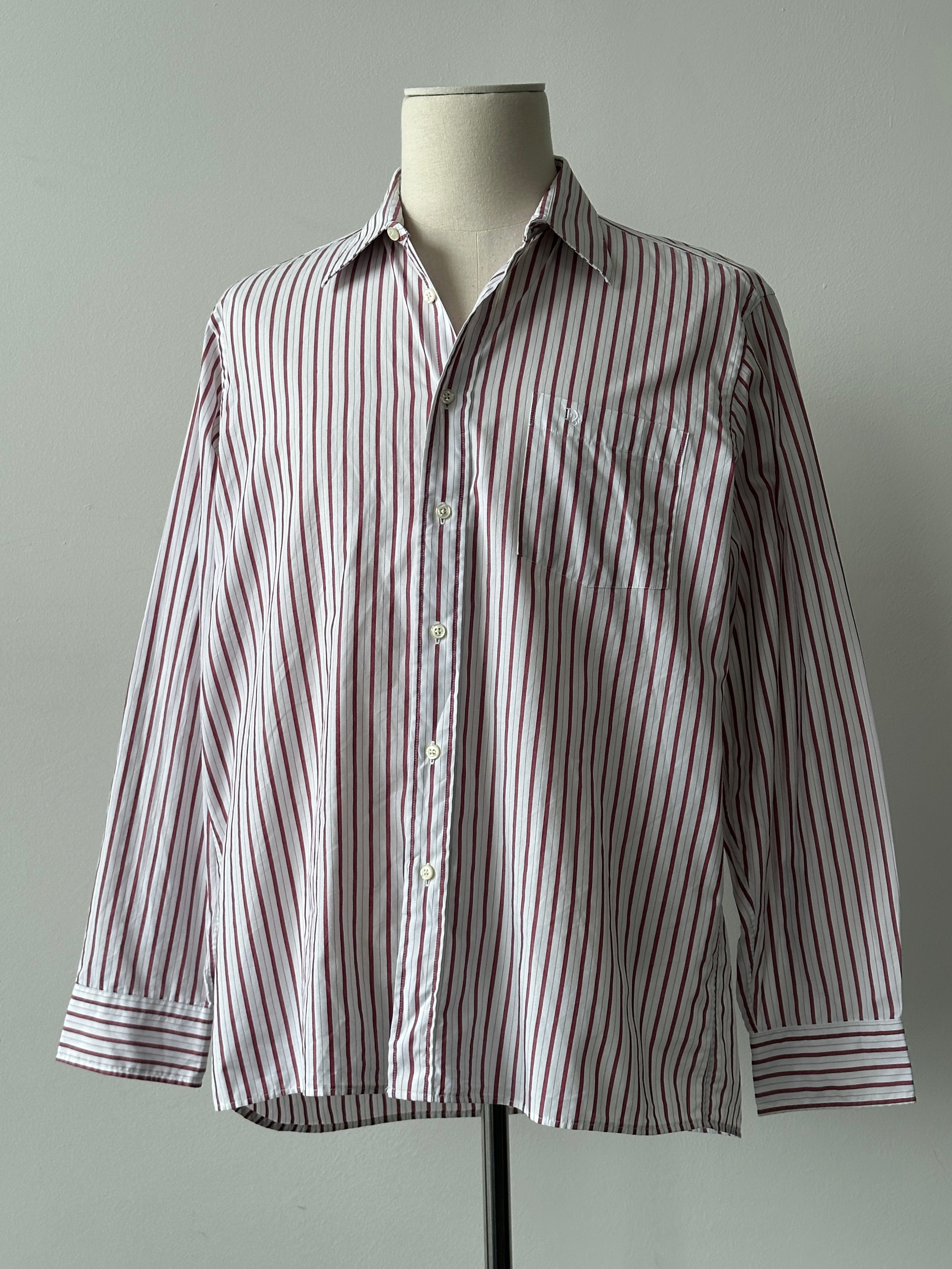 Christian Dior Monsieur 1990s Pure Cotton Striped Shirt - L-XL