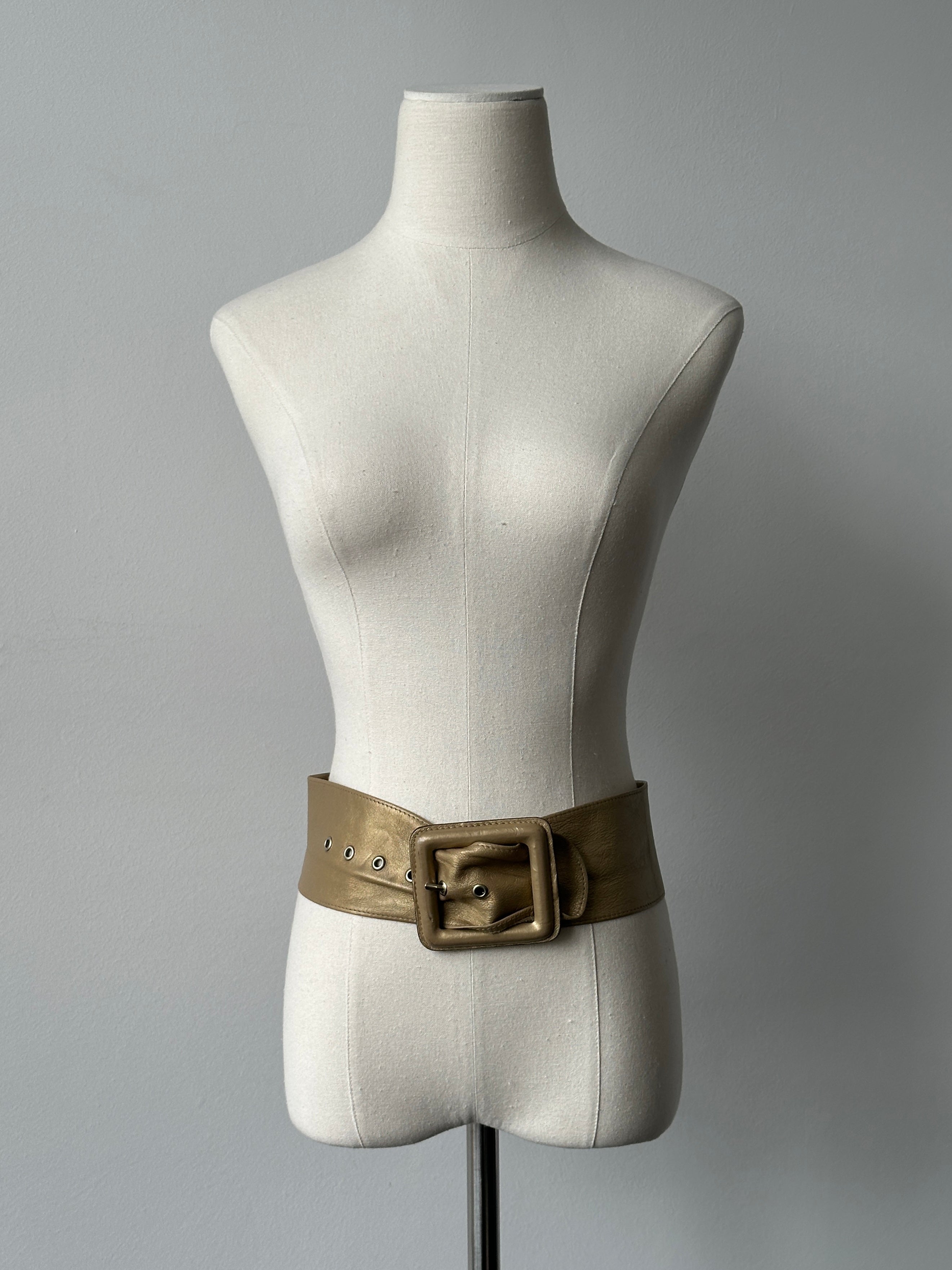 Vintage 1990s Leather Chunky Belt - W25-30