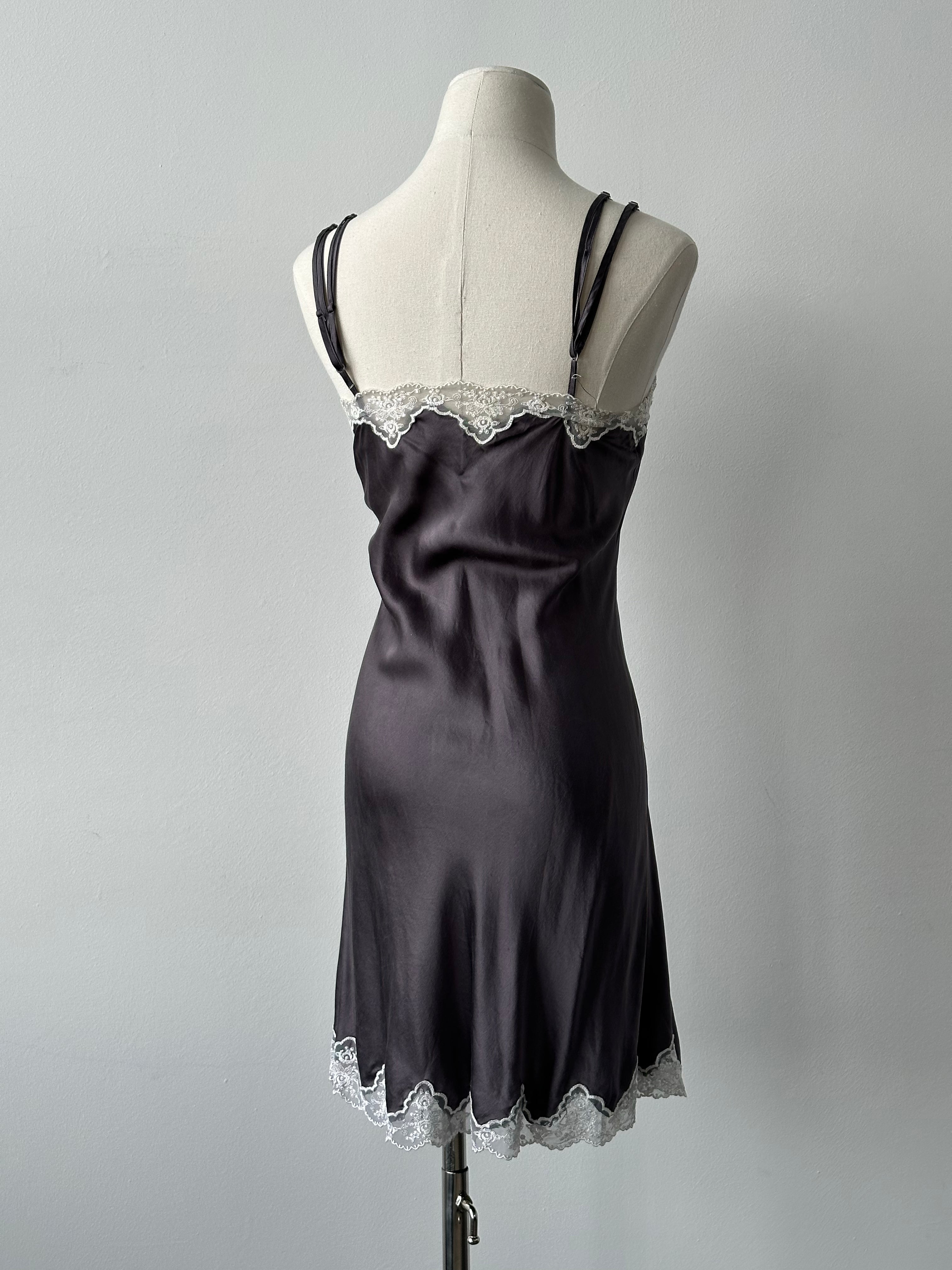Vintage 2000s Pure Silk Lace Mini Dress - XS