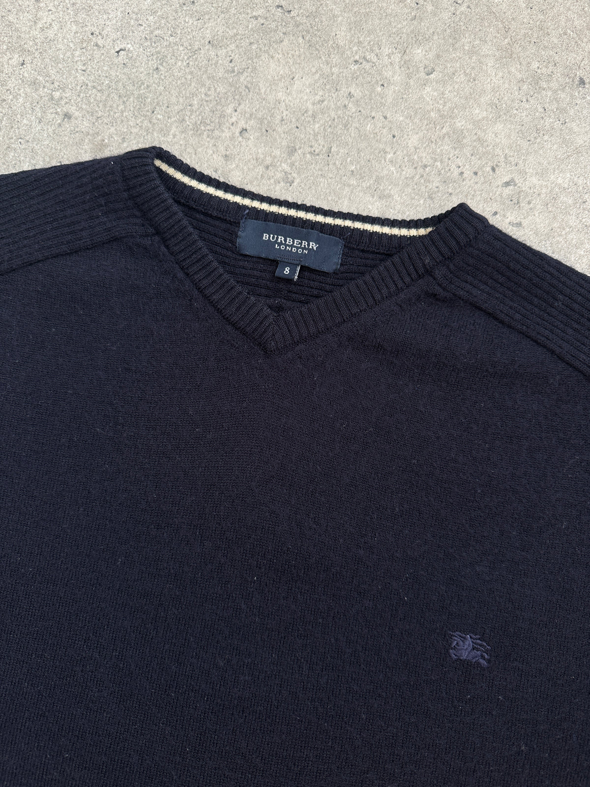 Burberry London 1990s Wool V Neck Knit Jumper - M