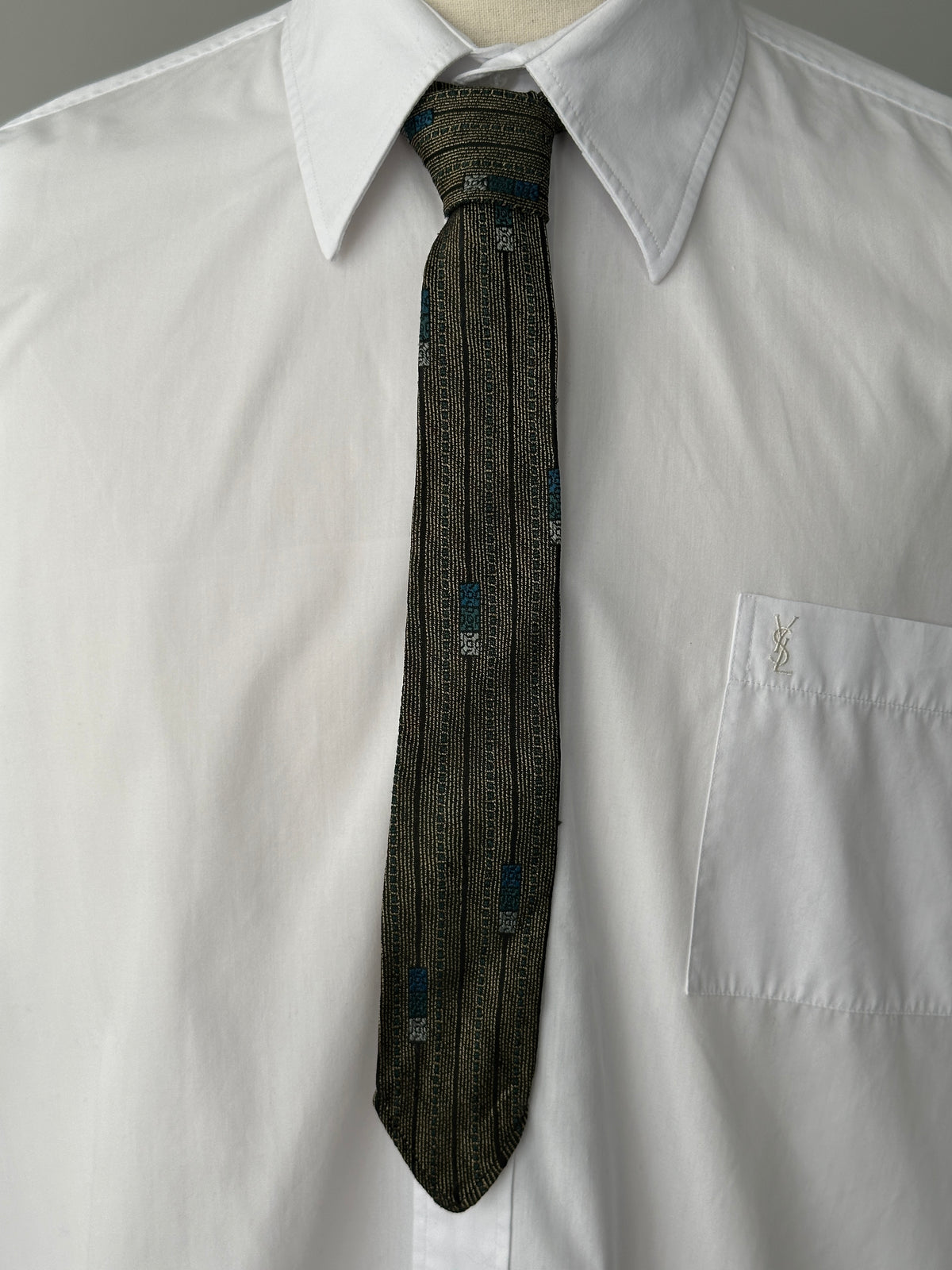 Vintage 1980s Wool Striped Tie