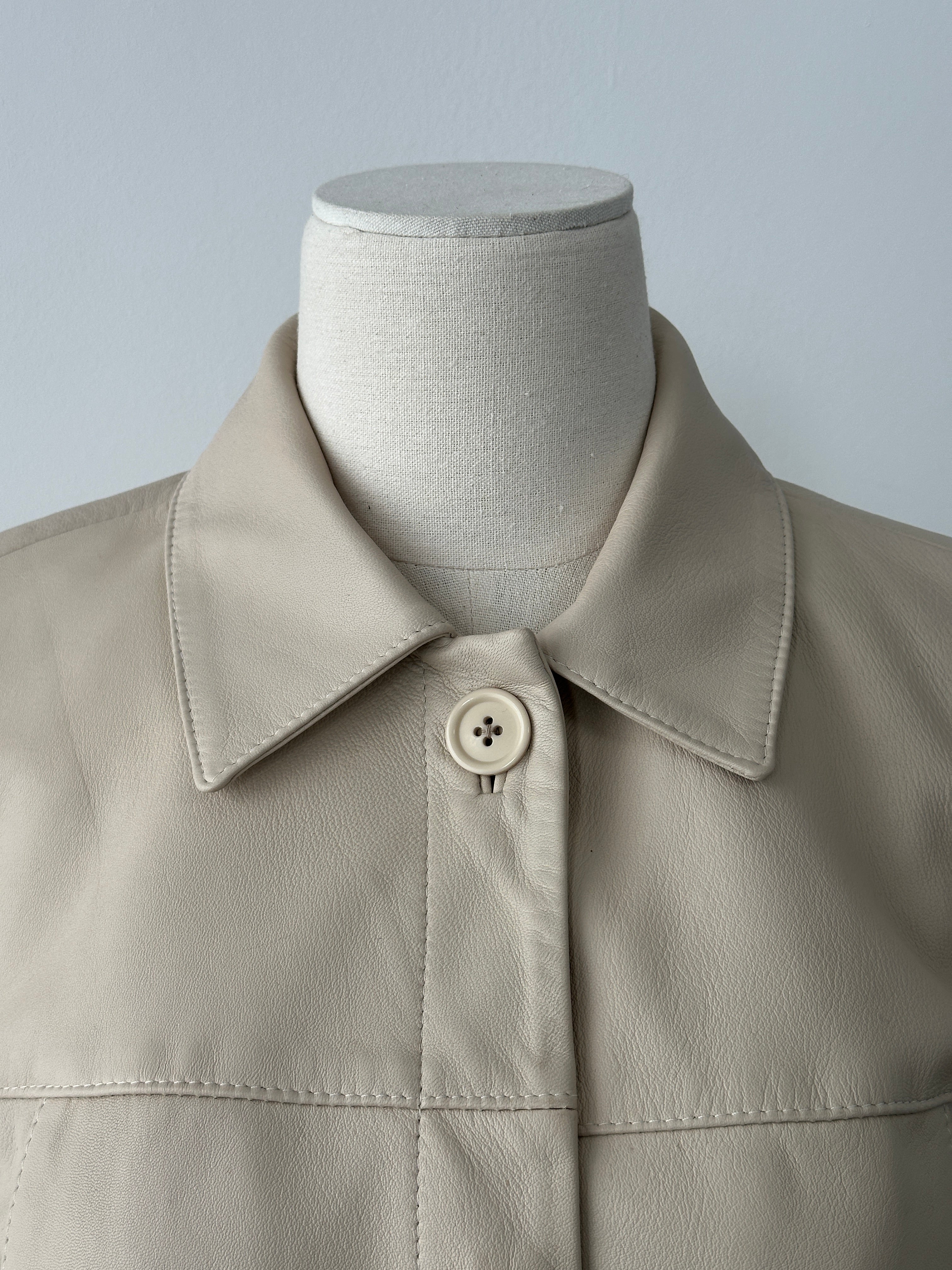British Vintage 1990s Minimal Leather Jacket - M