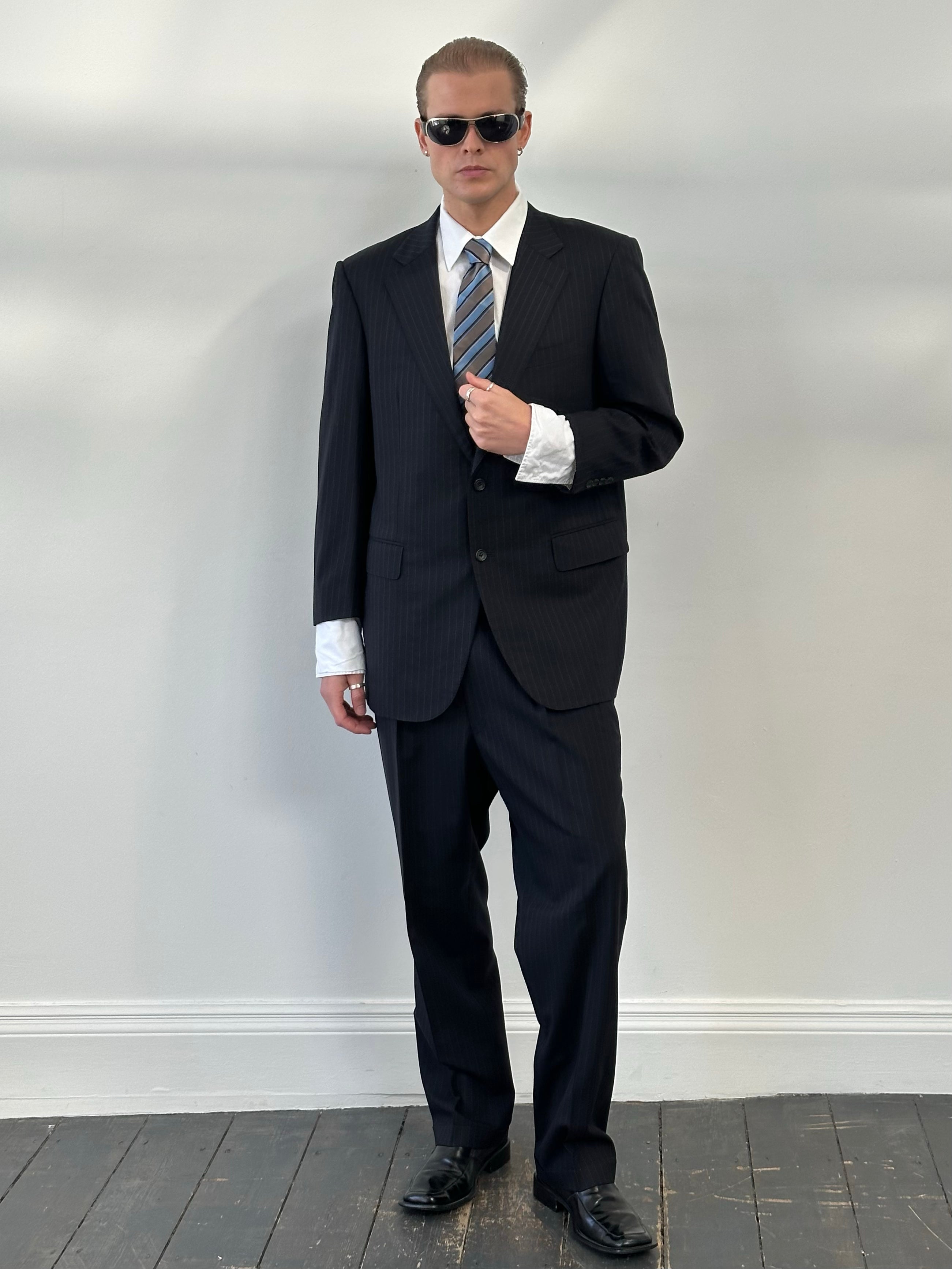 Burberry London Charcoal Pinstripe Two-Piece Suit | SYLK
