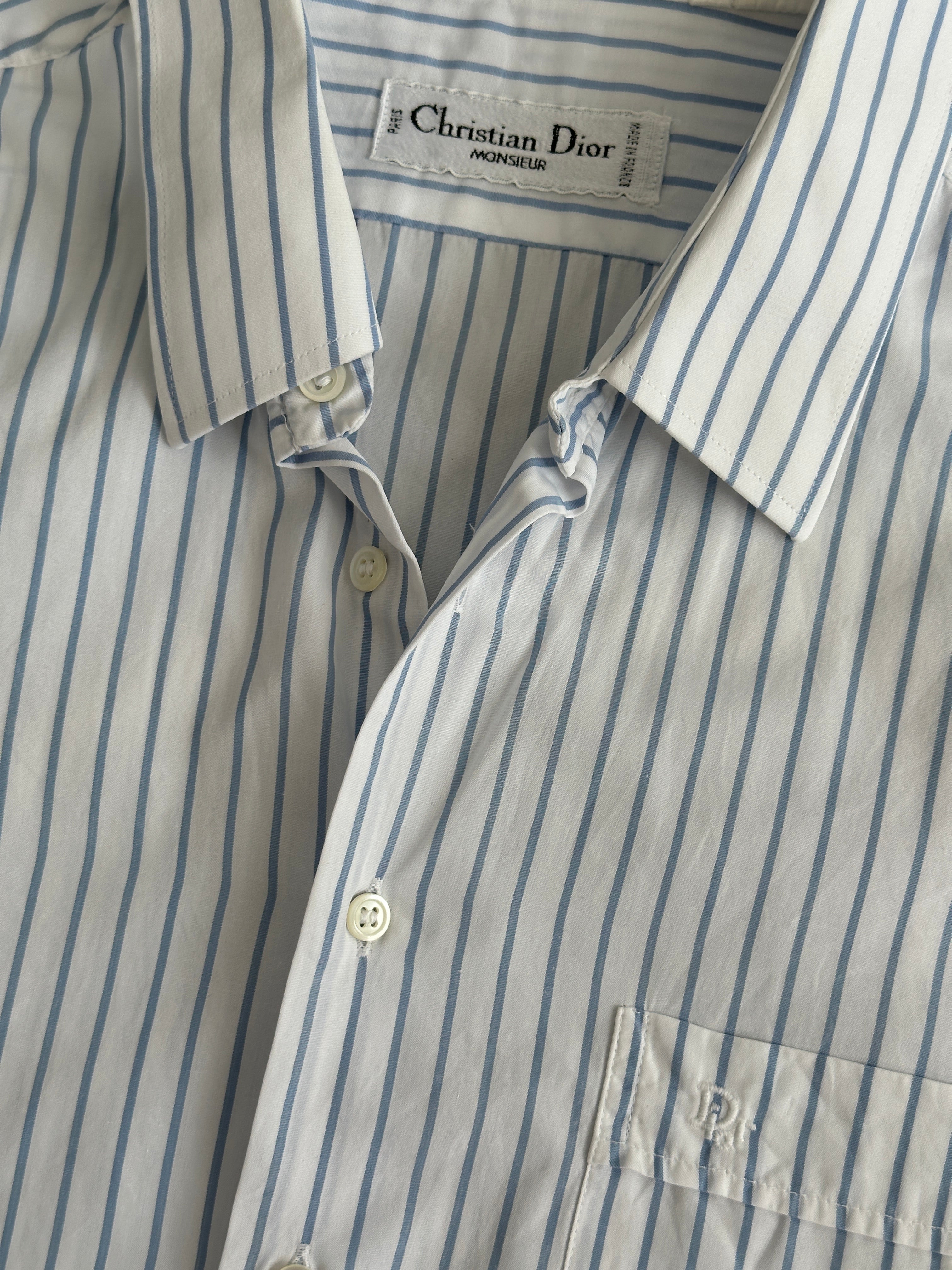 Christian Dior Monsieur Paris 1990s Pure Cotton Striped Shirt - L