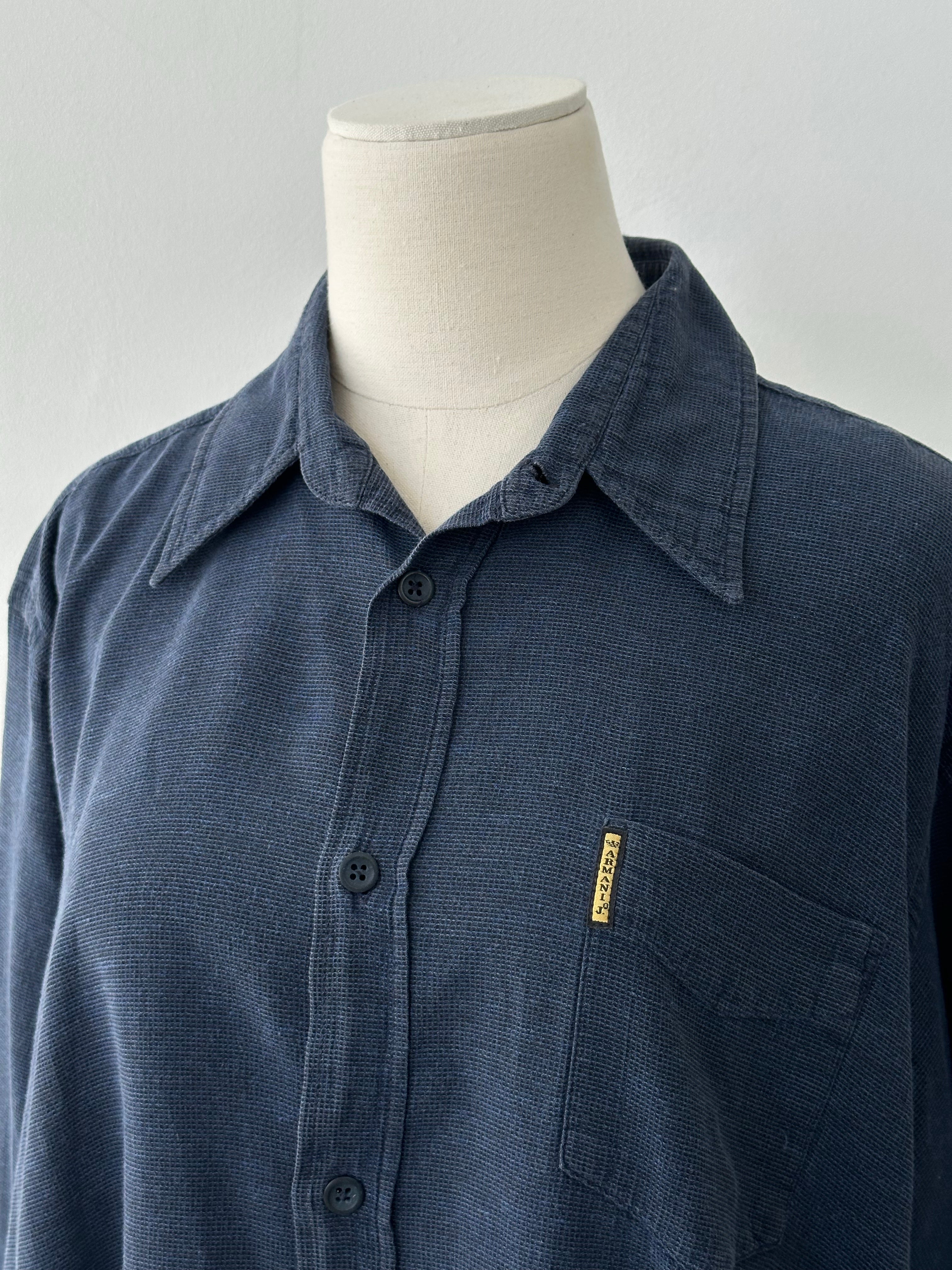 Armani Jeans 1990s Pure Cotton Woven Shirt -