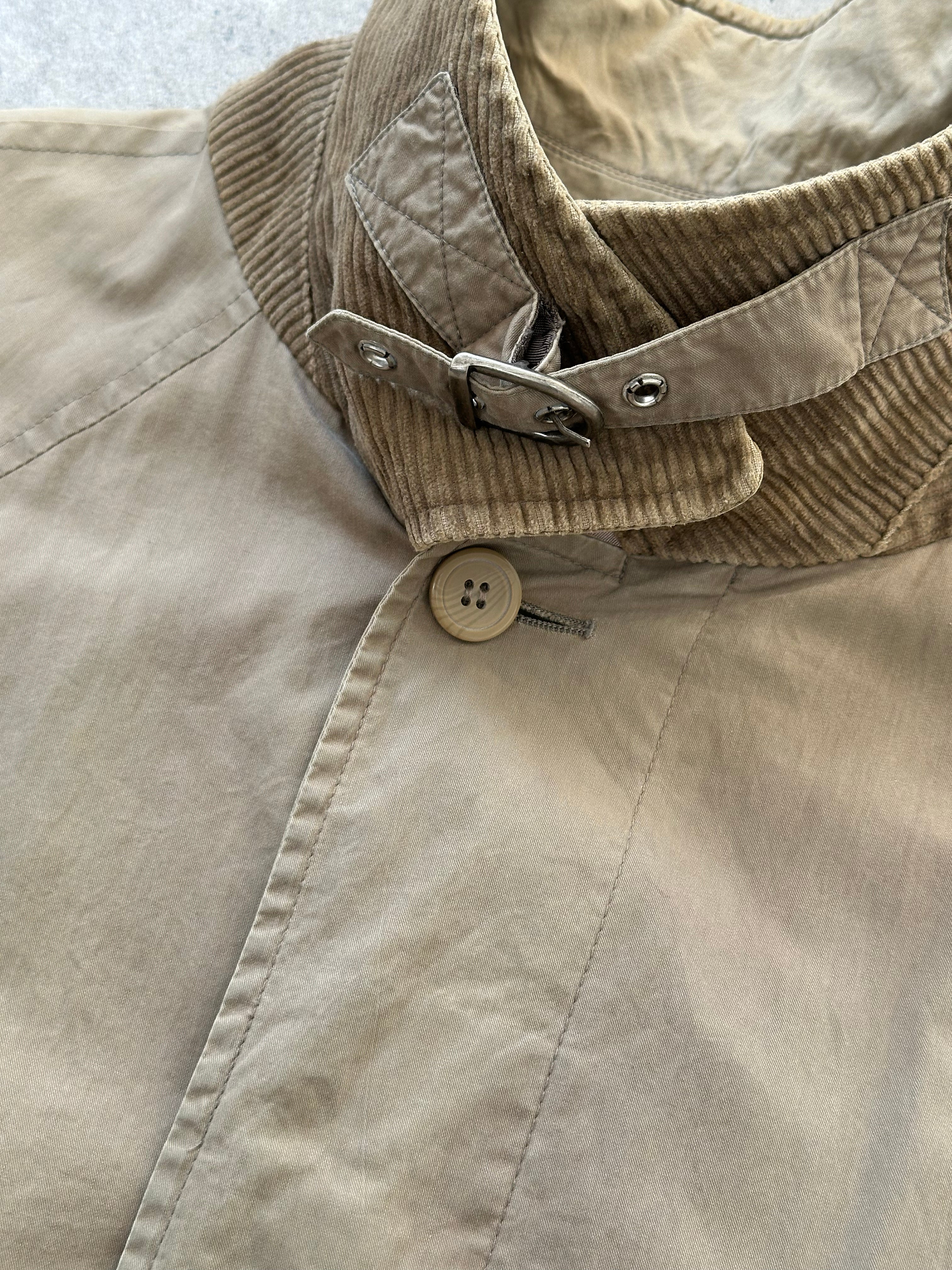 Givenchy 1990s Cotton High Neck Trench Coat - L