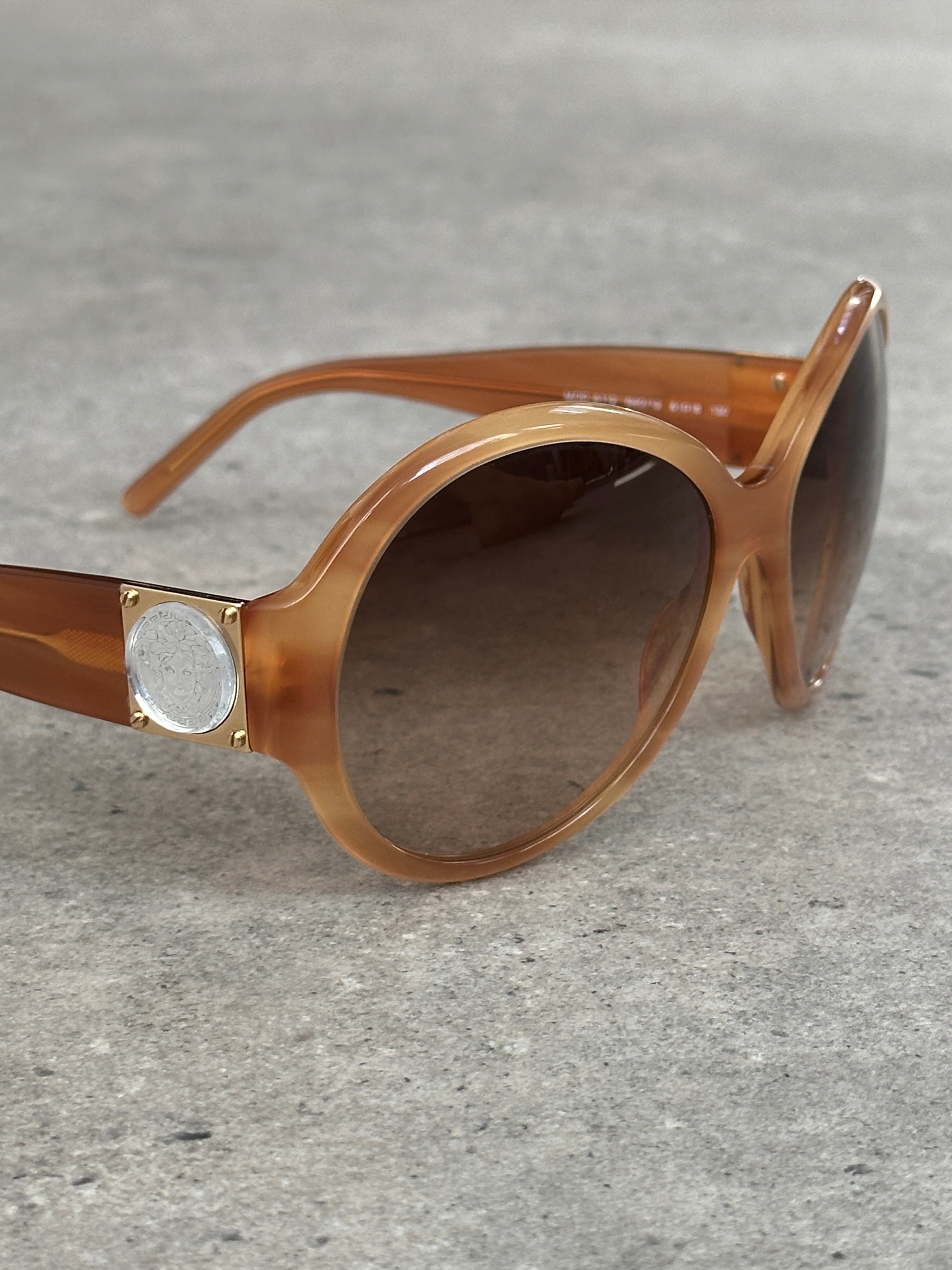 Versace 2000s Oversized Round Medusa Logo Sunglasses