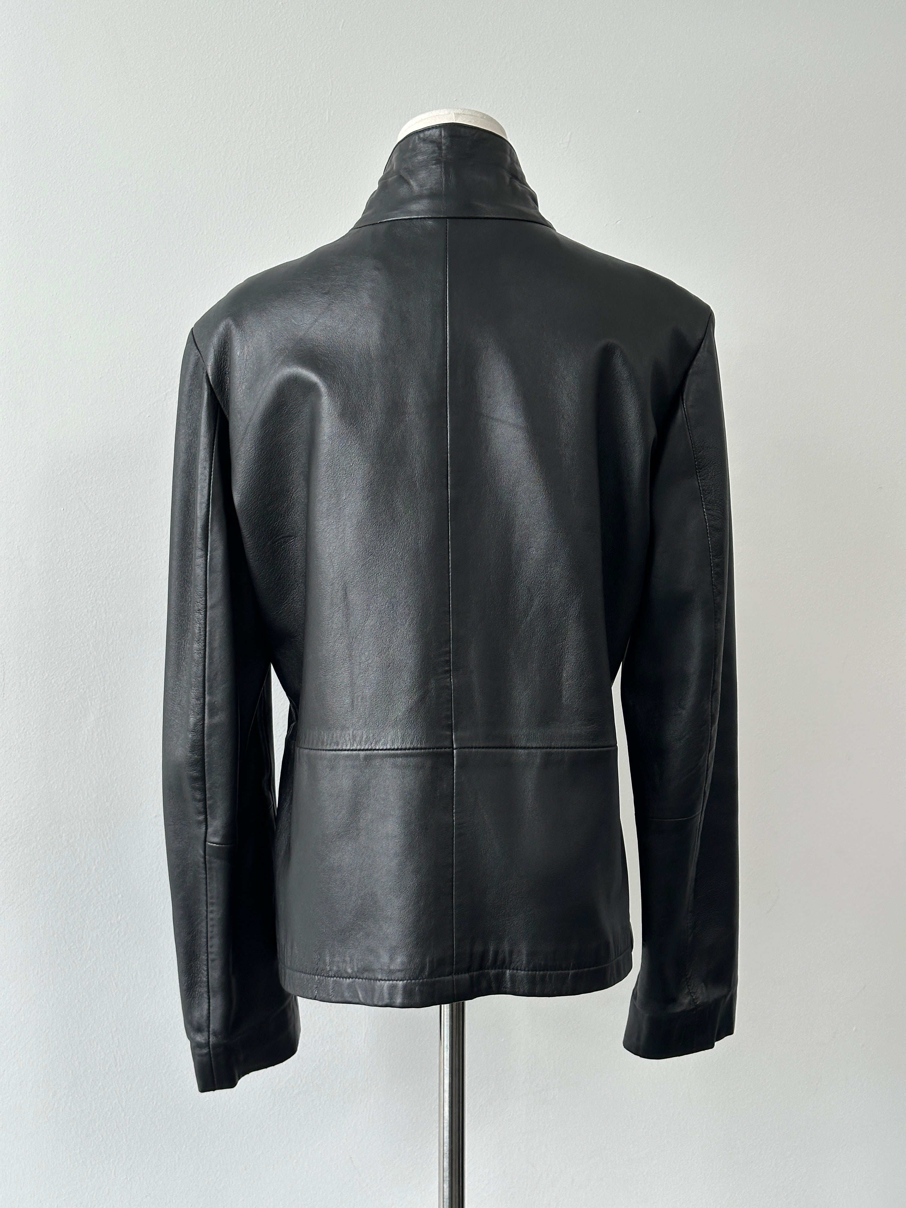 Vintage 2000s Double Zip Leather Jacket - S-M