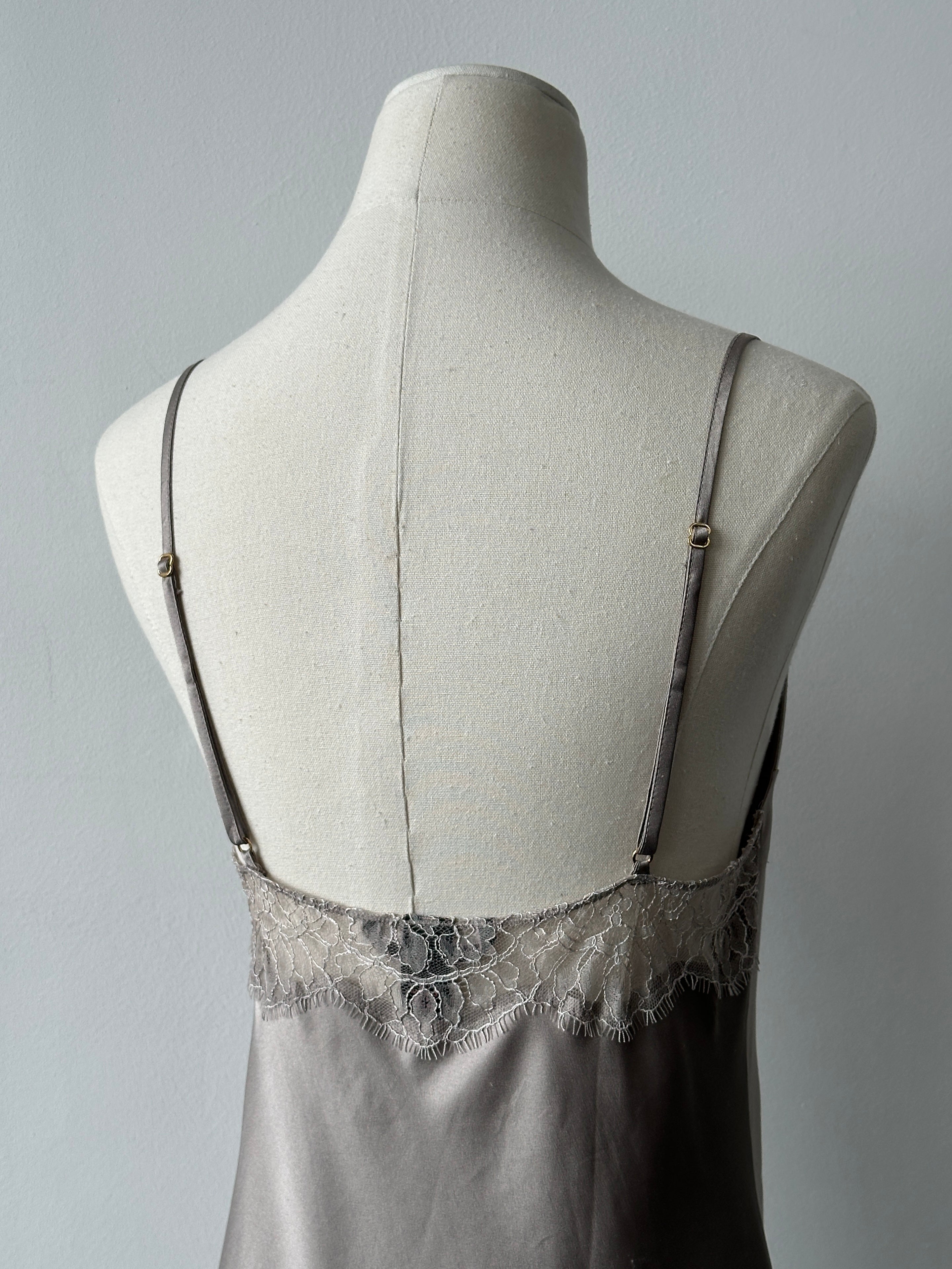 Victoria's Secret 2000s Satin Lace Mini Slip Dress - S