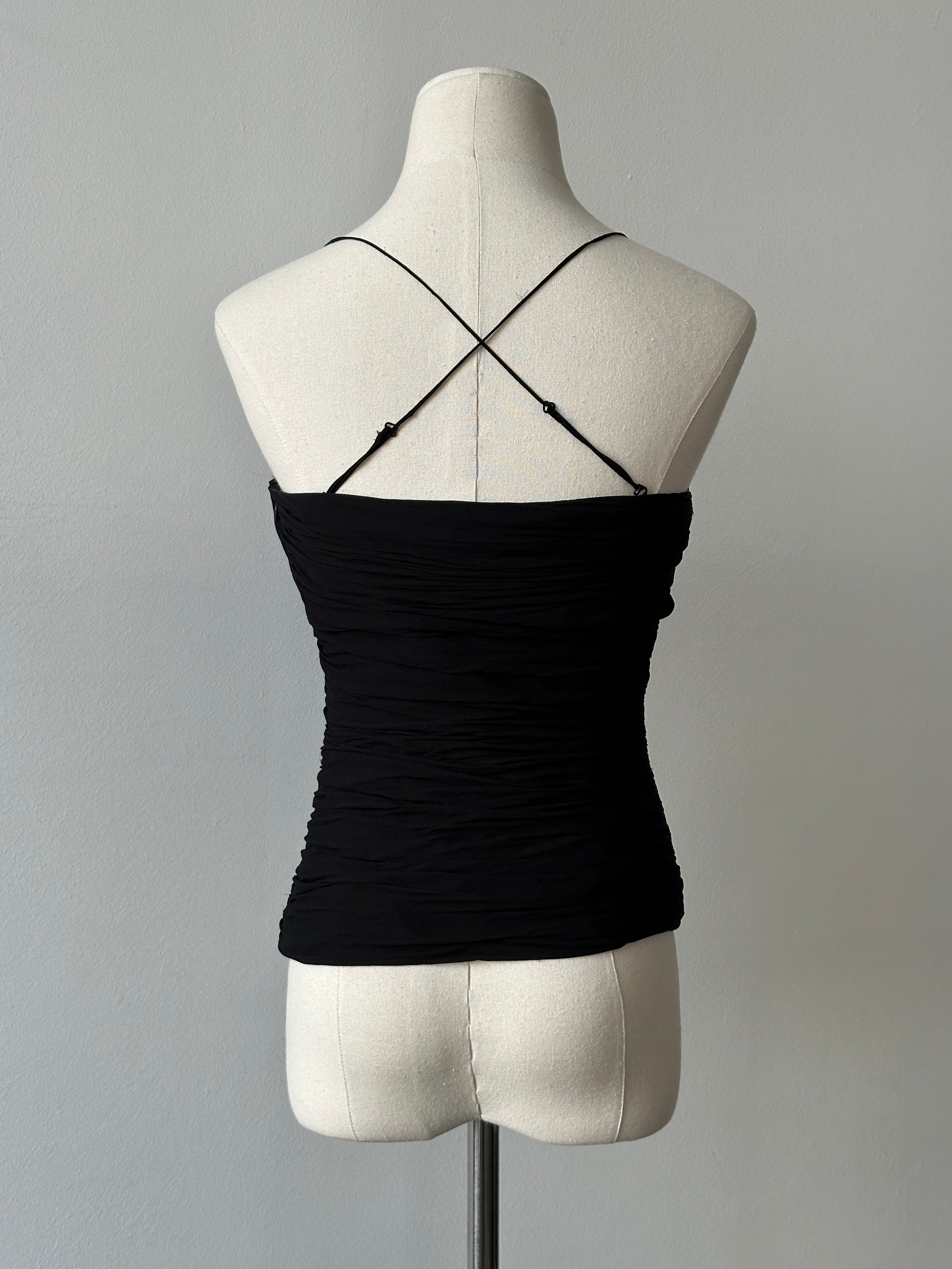 Vintage 2000s pure silk top in size small, featuring a classic design, soft fabric, and elegant drape.