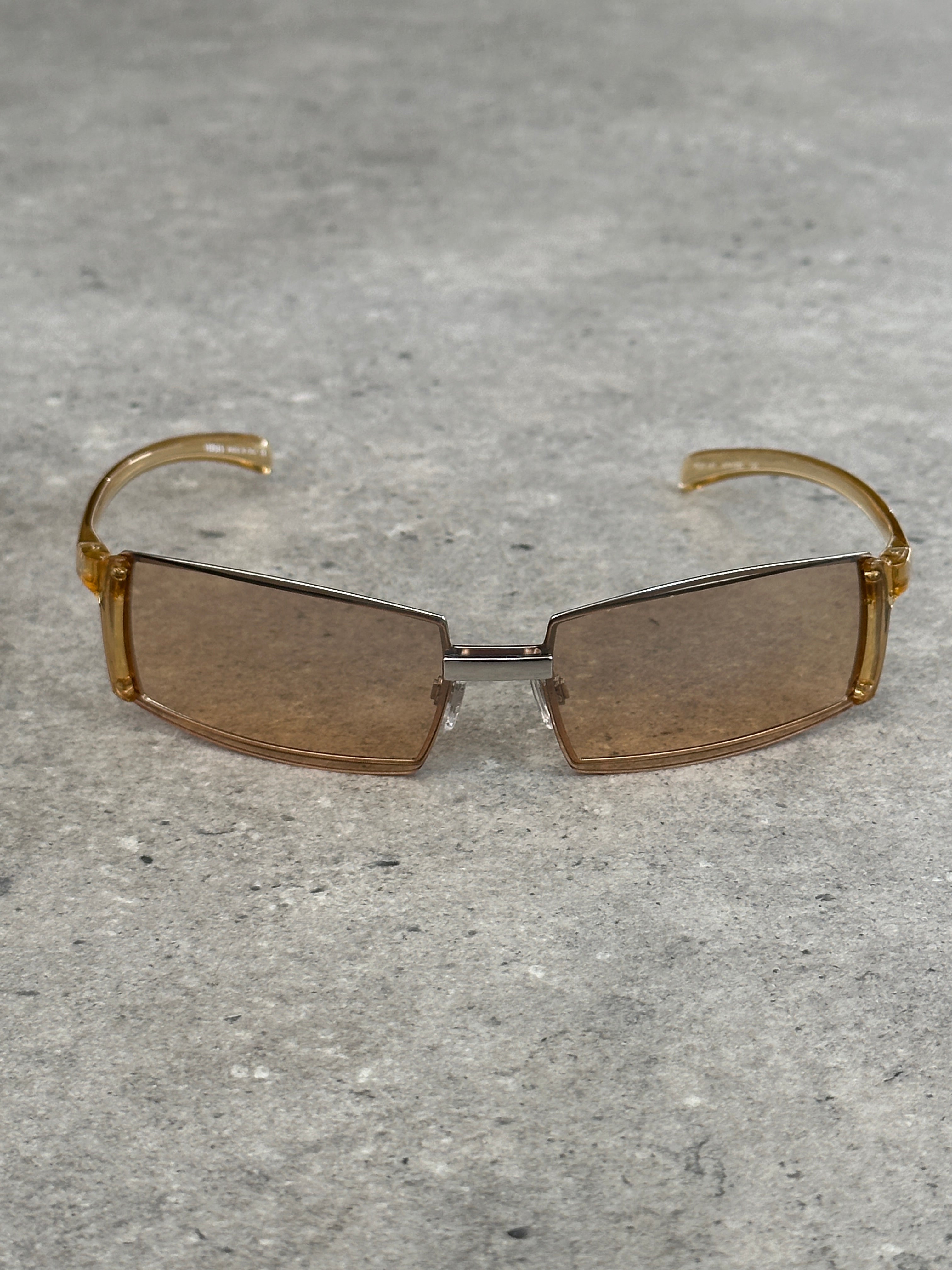 Versace Versus 1990s Rimless Rectangular Logo Sunglasses