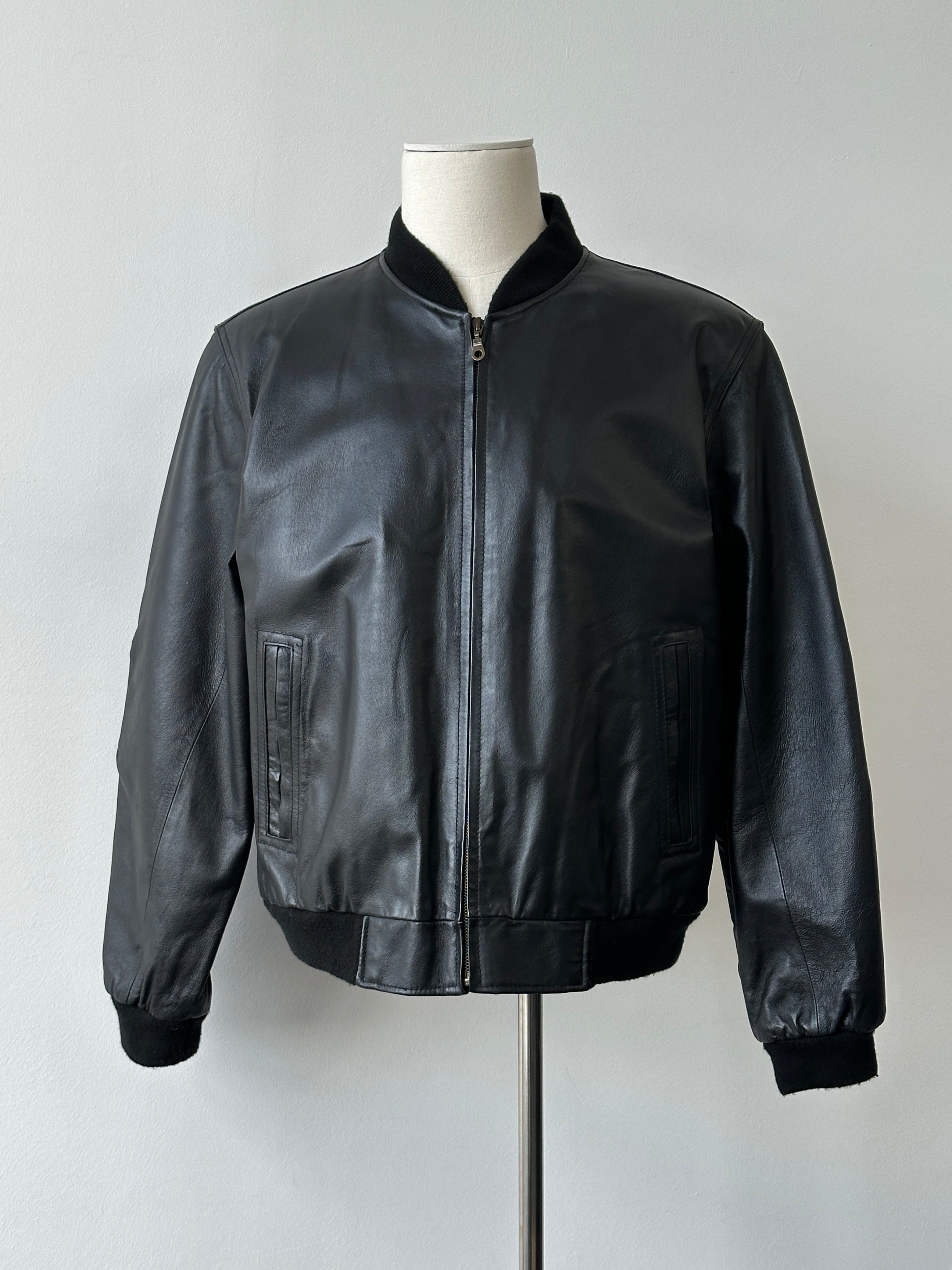 Vintage 1990s Leather Bomber Jacket - L