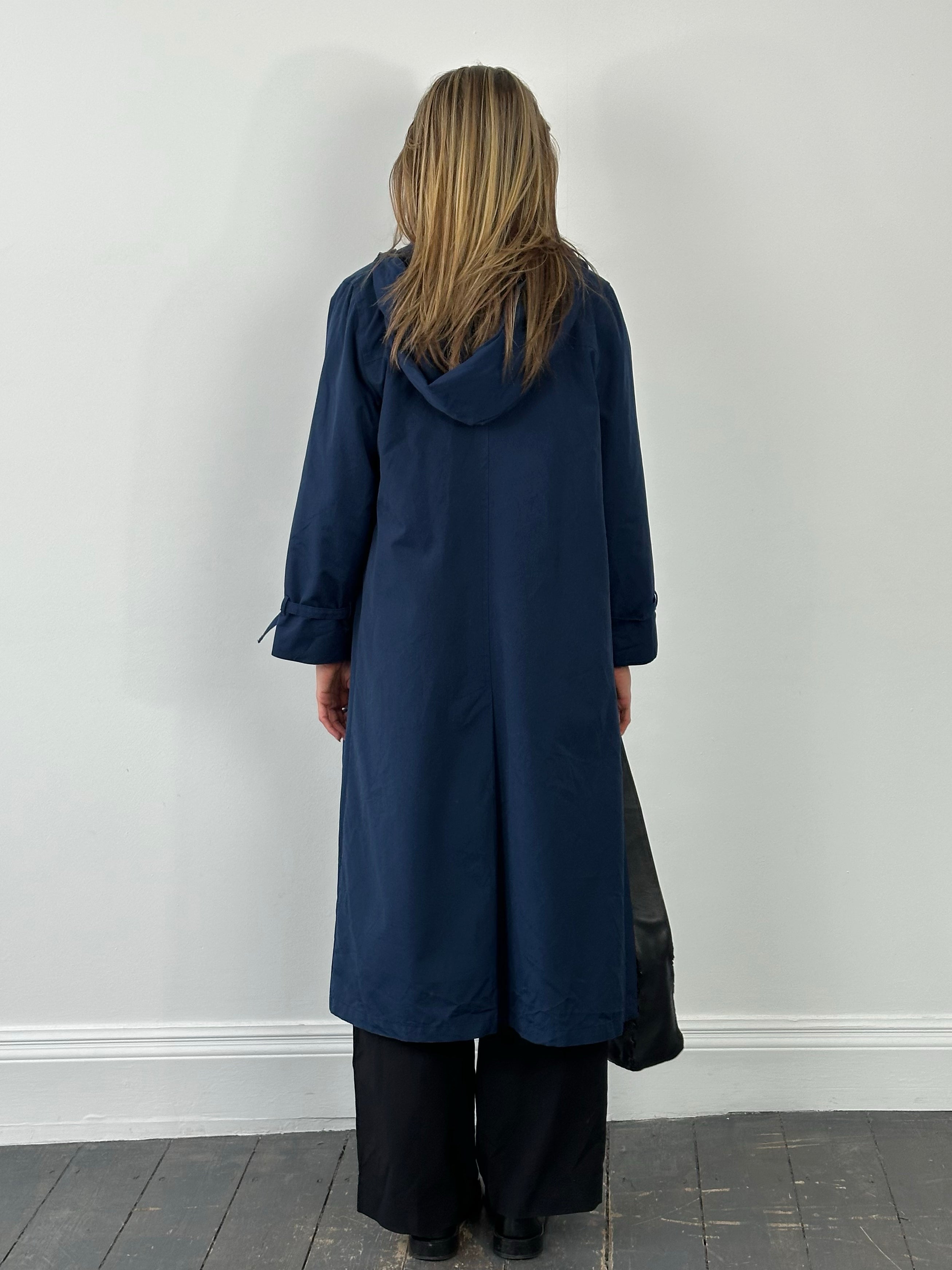 London Fog 1990s Concealed Placket Hooded Trench Trench - S