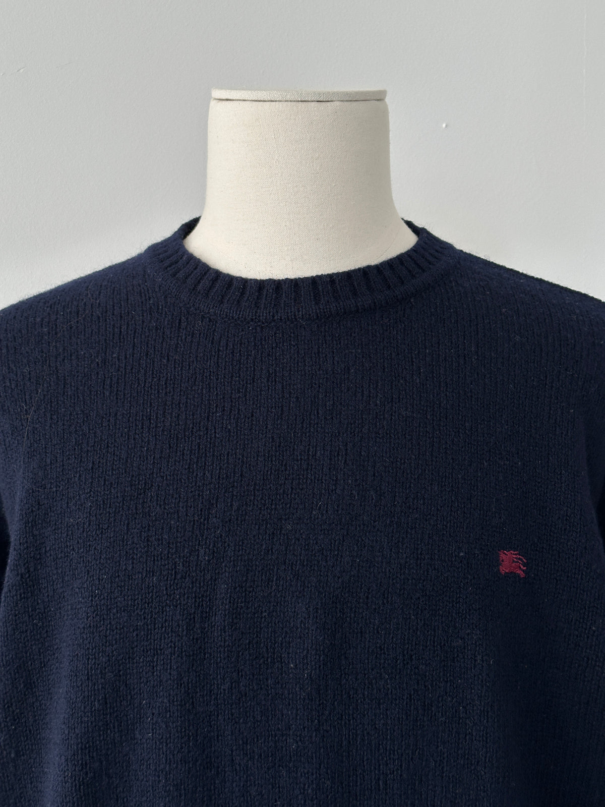 Burberry London 2000s Pure Wool Knit Logo Jumper - L