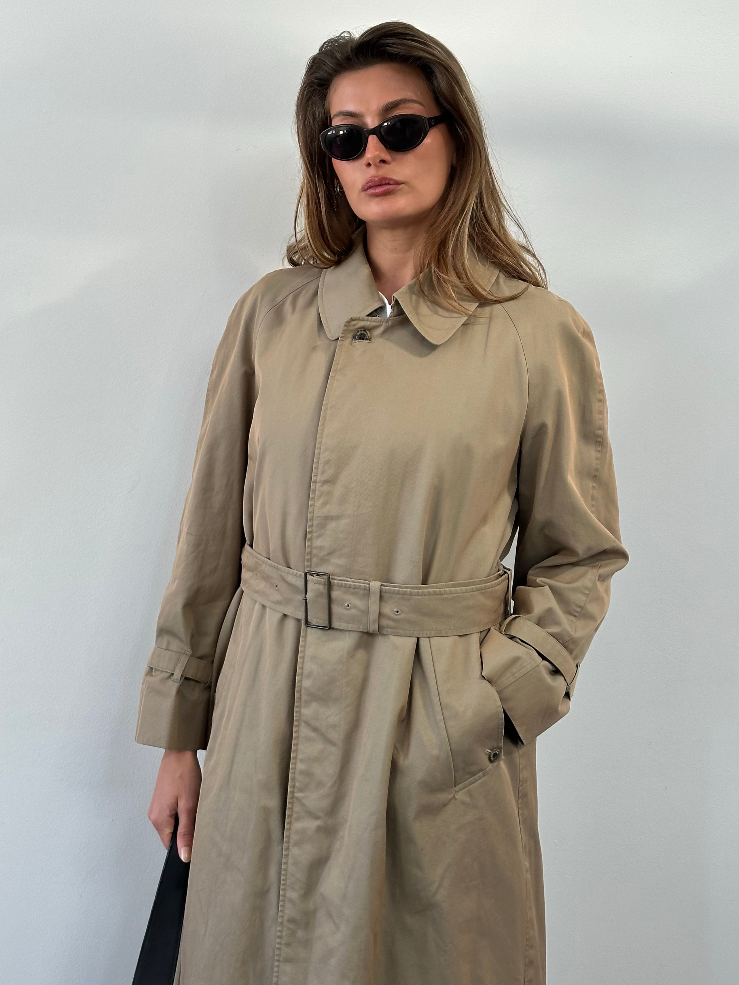 Aquascutum 1990s Pure Cotton Belted Trench - S