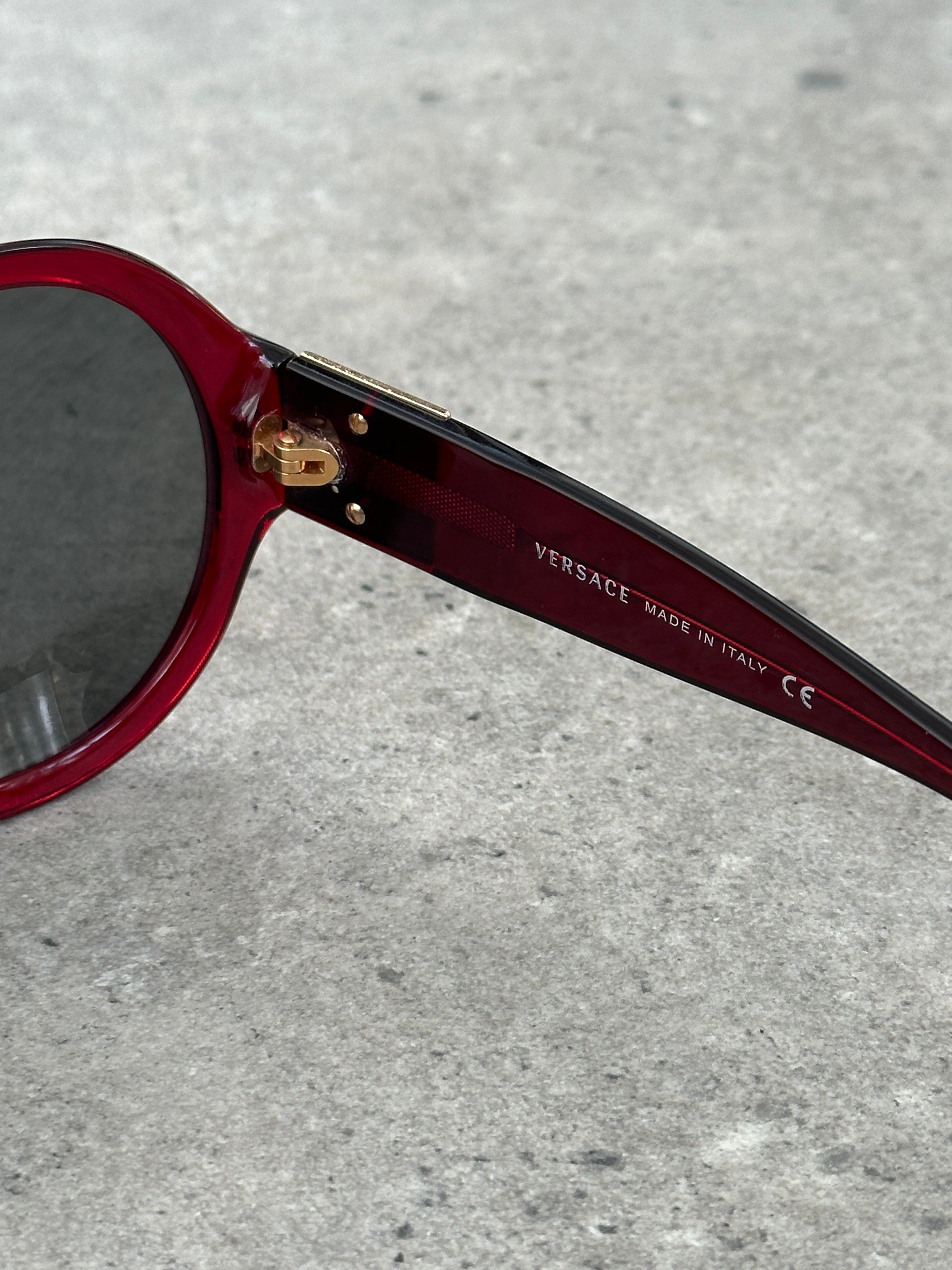 Versace 1990s Oversized Round Medusa Logo Sunglasses