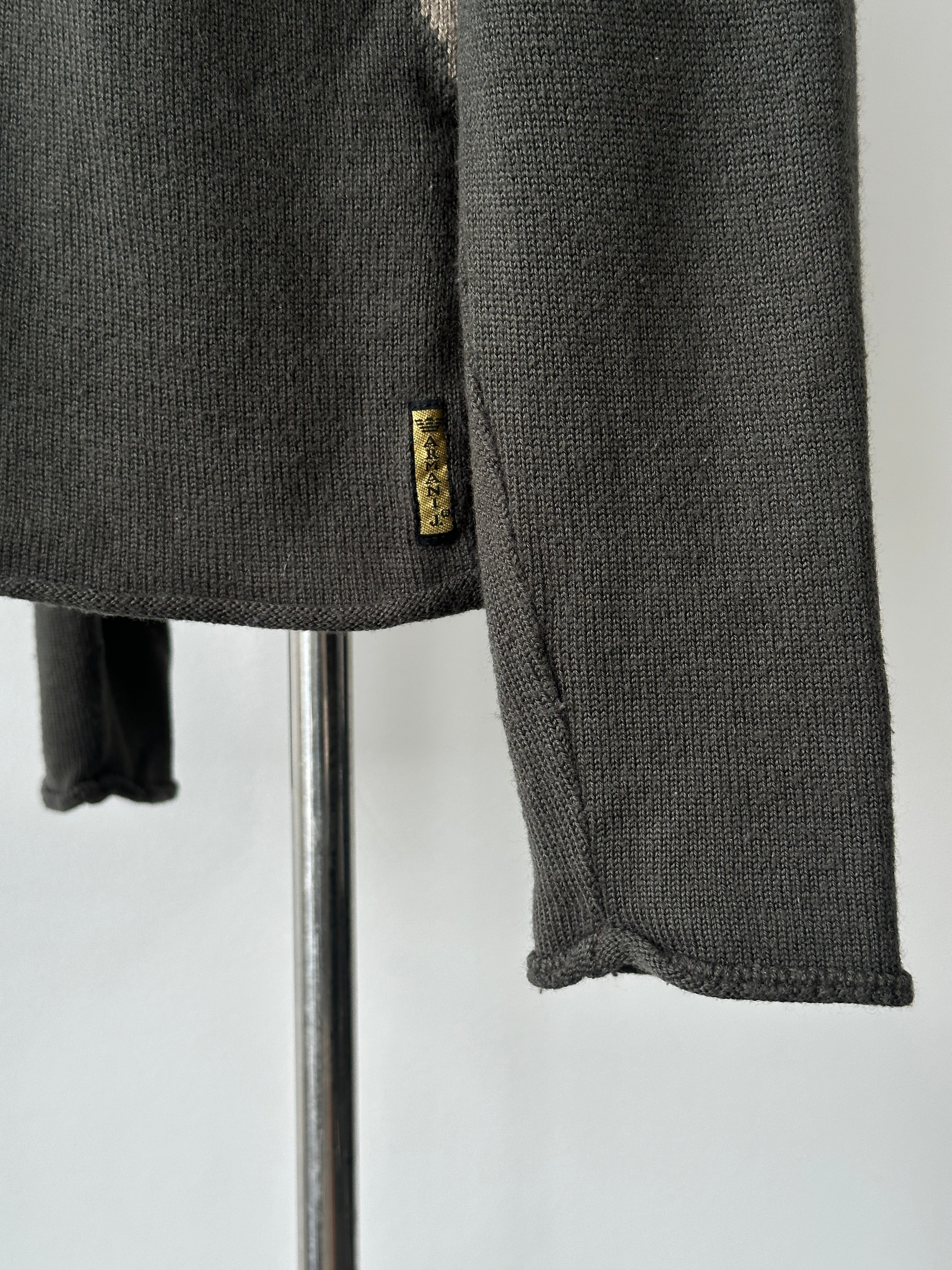 Armani Jeans 1990s Wool Logo V Neck Jumper - S