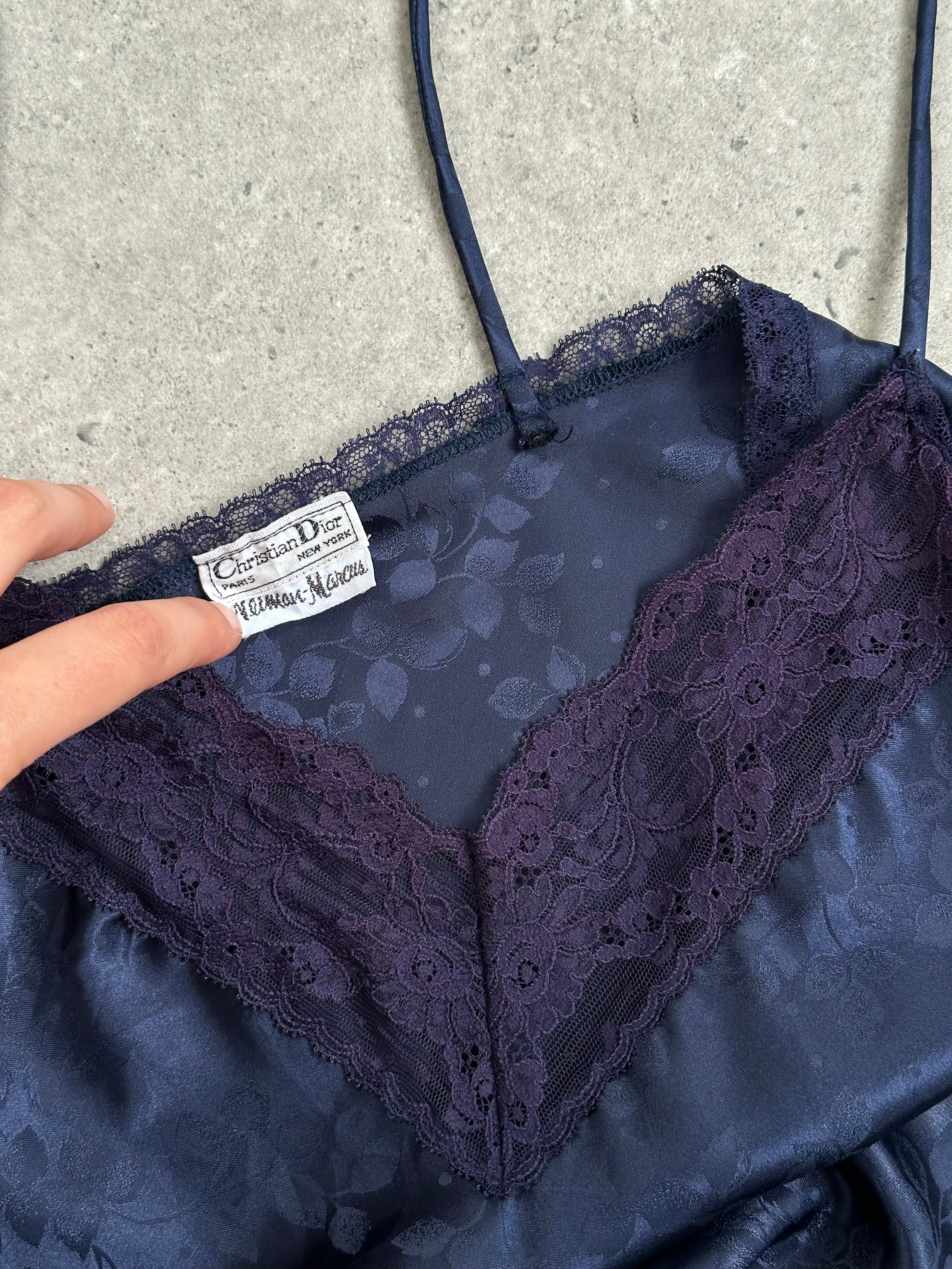 Christian Dior 1990s Satin Lace Cami Top - M