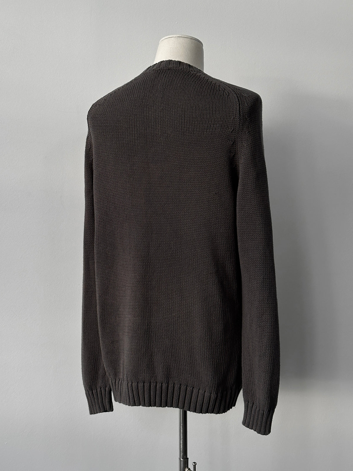 Yves Saint Laurent Pour Homme 2000s Pure Cotton Knit Logo Jumper - XL