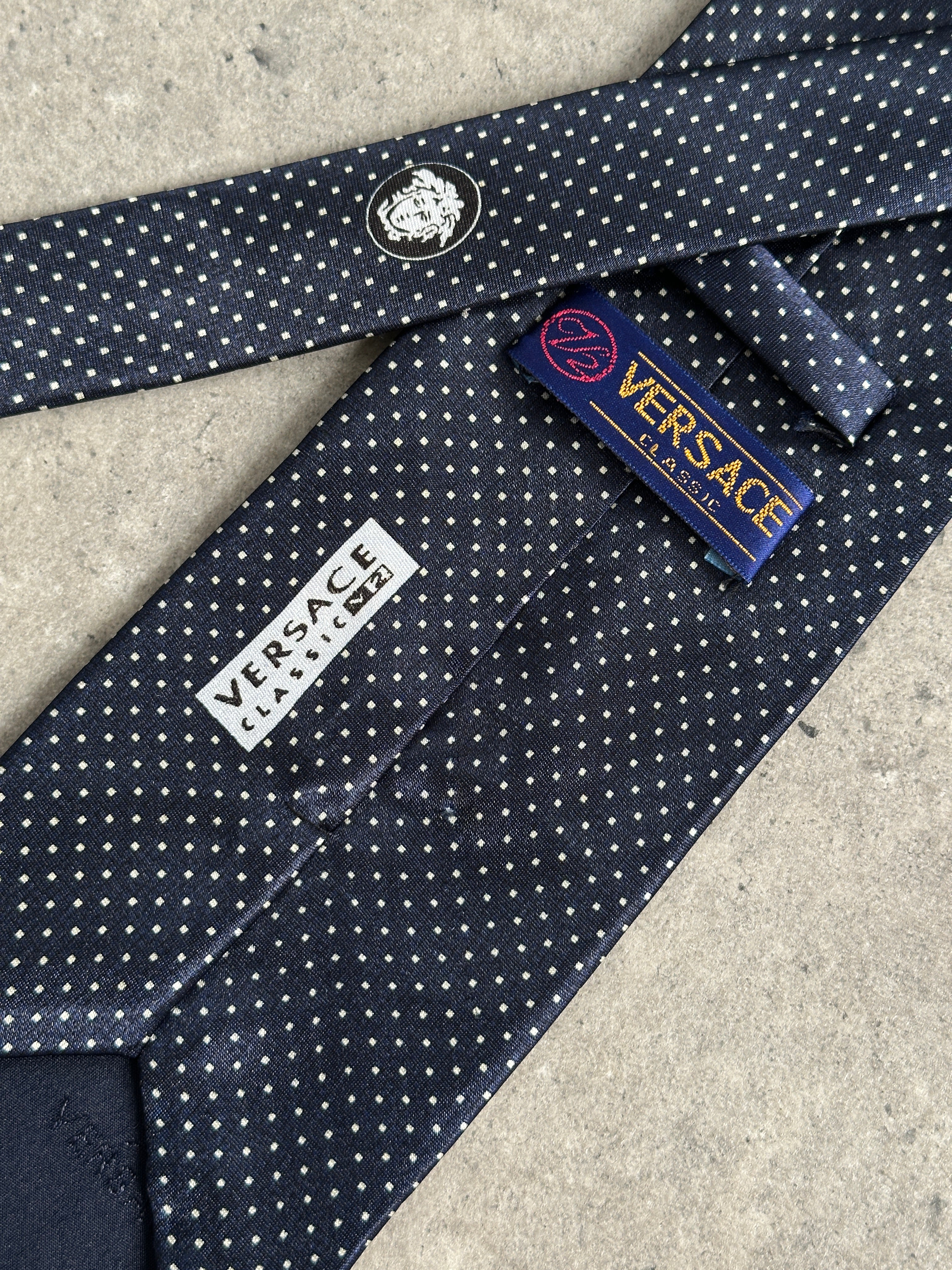 Versace Classic V2 1990s Pure Silk Logo Tie