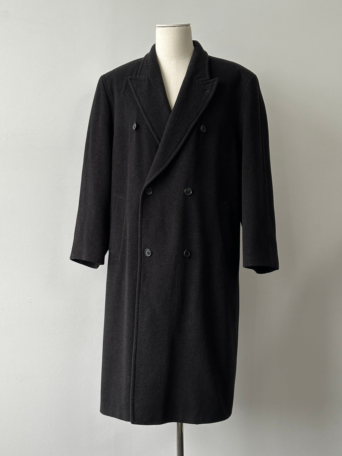 Vintage 1990s Pure Wool Double Breasted Coat - XL