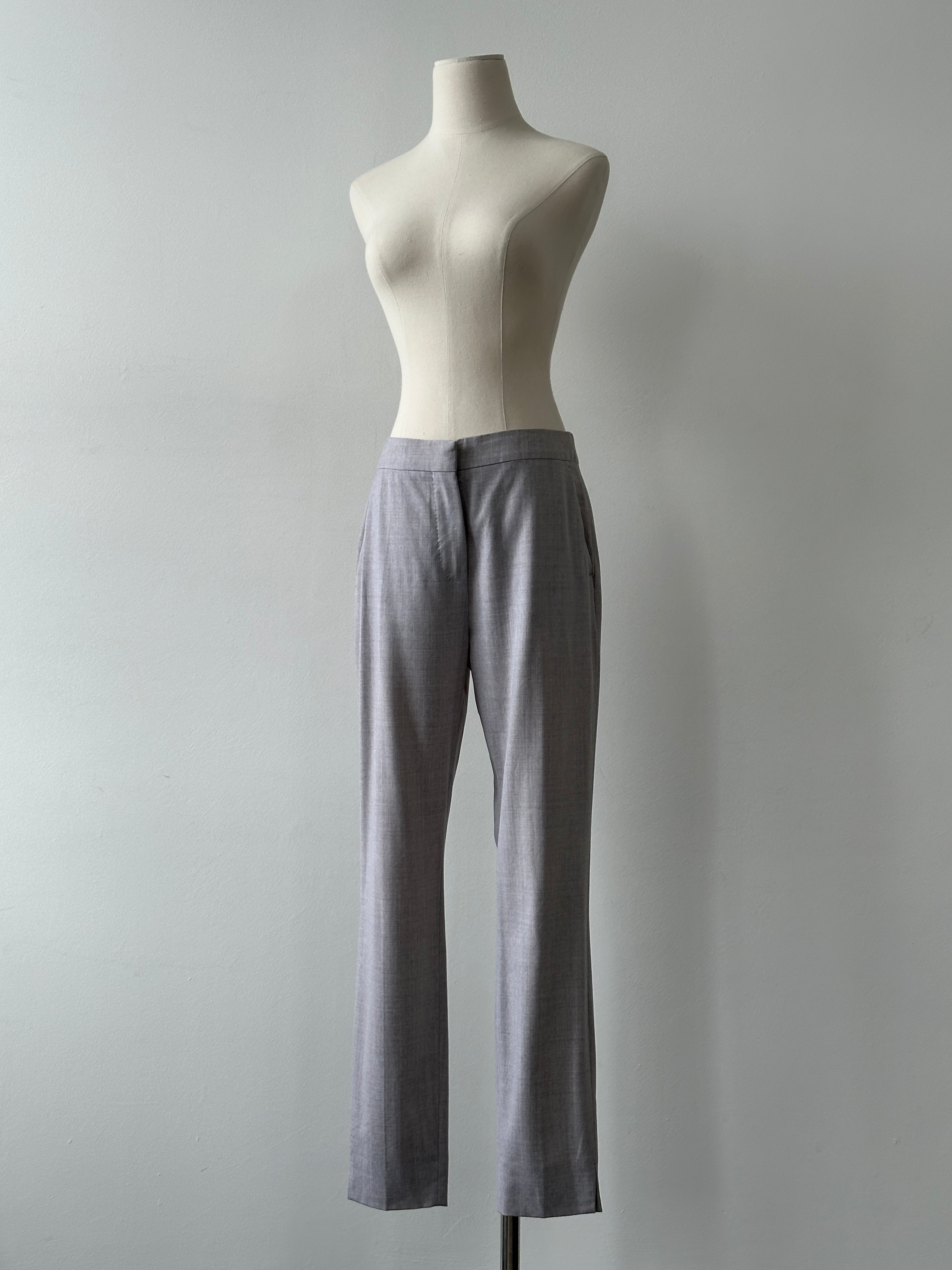 Max Mara 1990s Pure Wool Straight Leg Tailored Trousers - W28