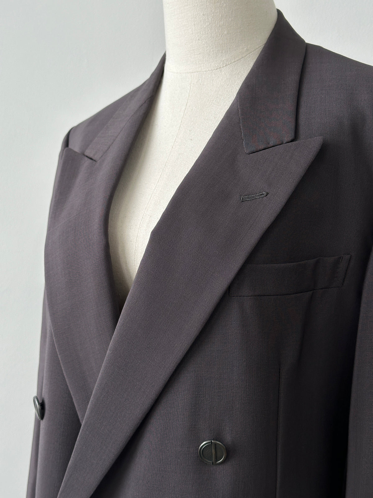 Christian Dior Monsieur 1980s Bespoke Button Double Breasted Blazer - M