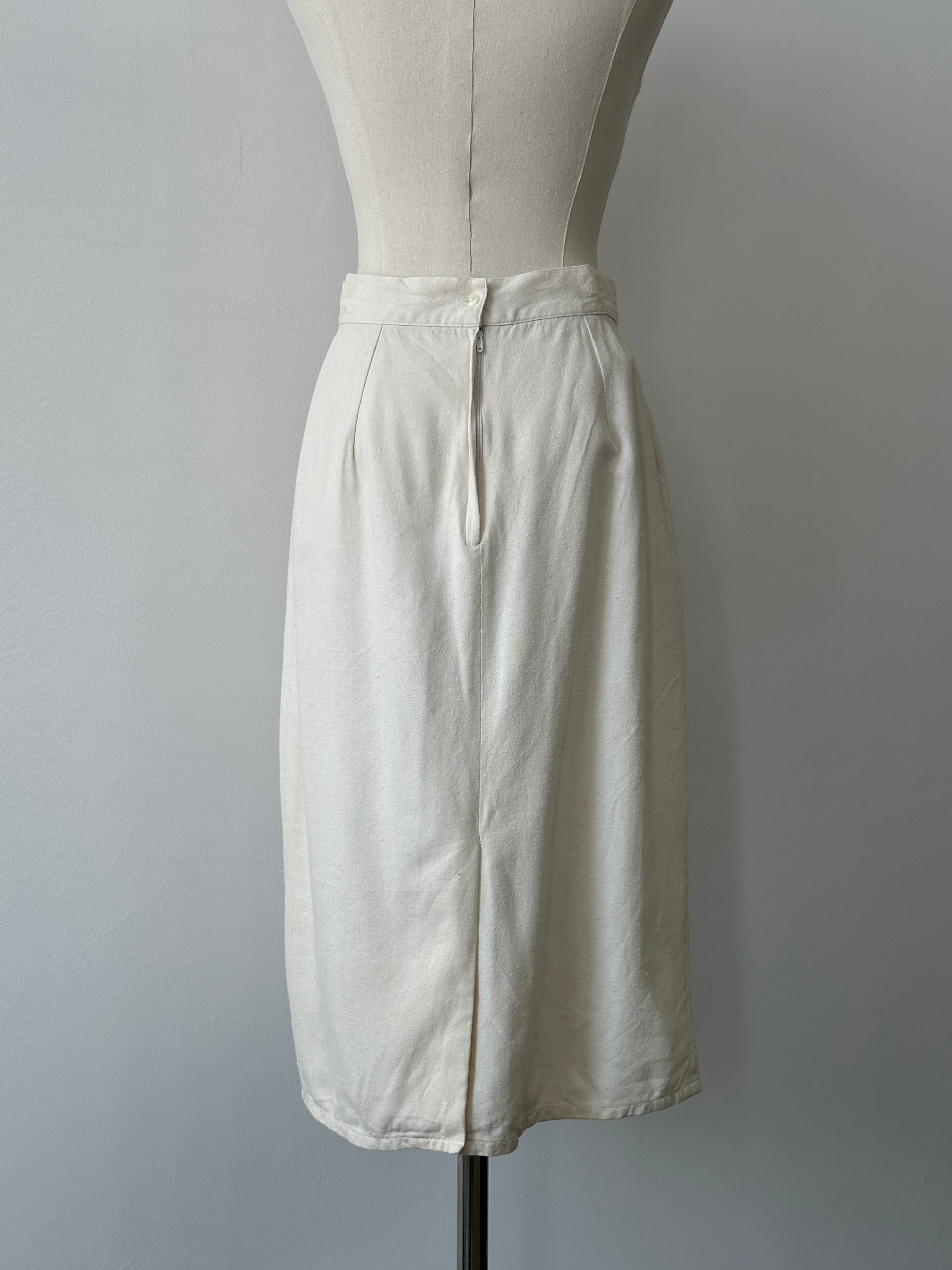 Vintage 1990s Pure Silk Midi Skirt - W26