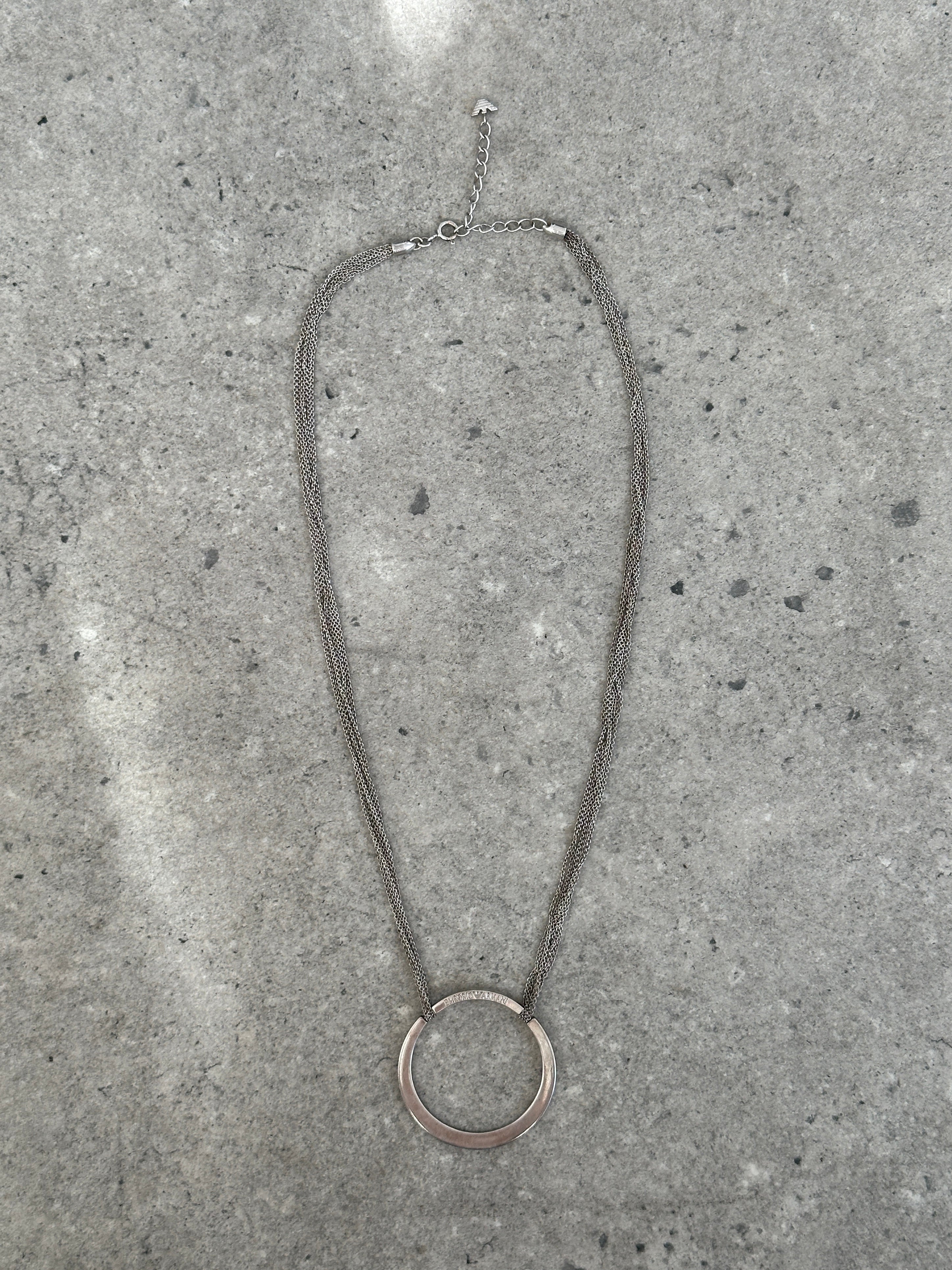 Emporio Armani 1990s Circle Pendant Necklace