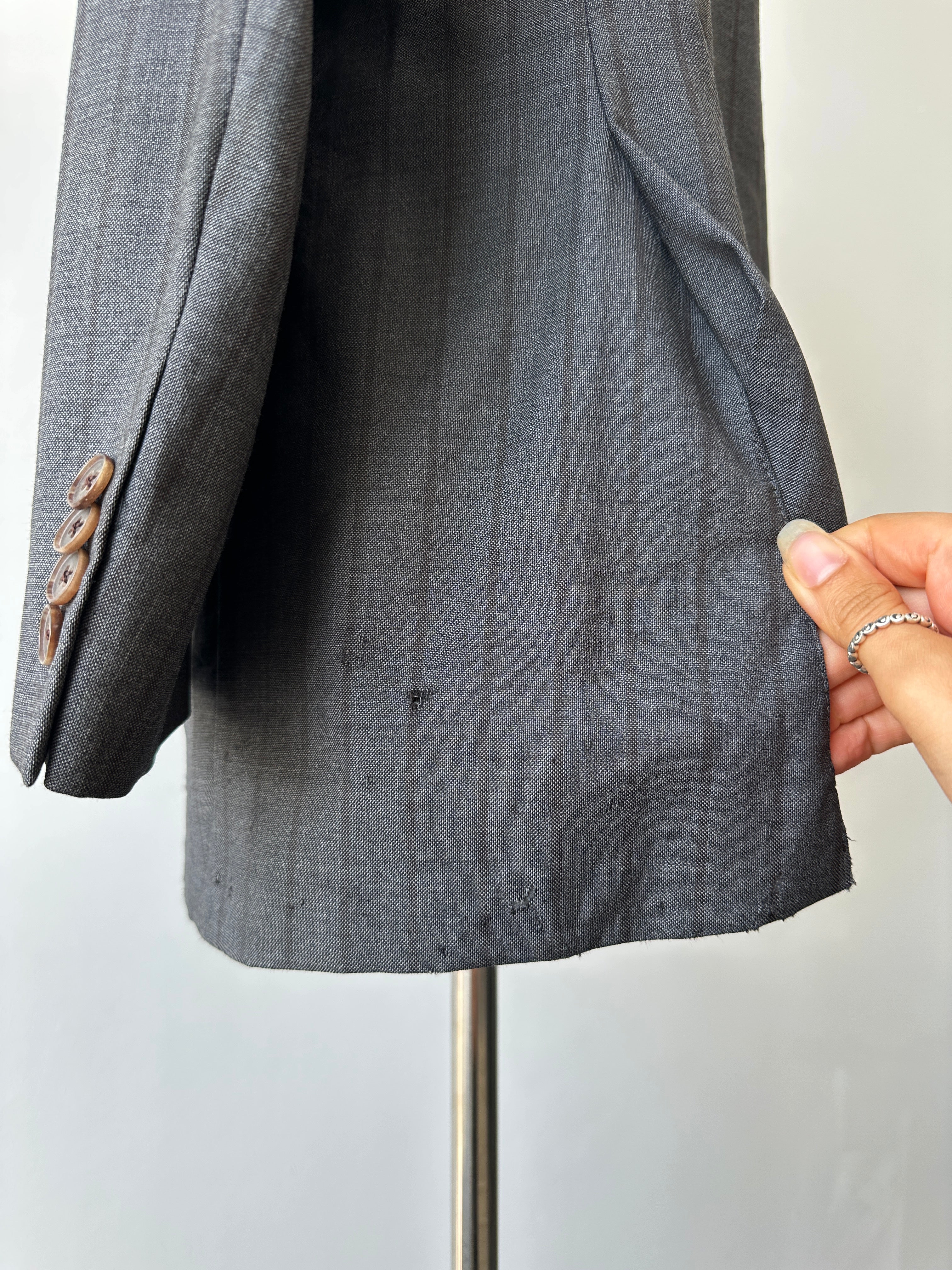 Loro Piana x Barnys 1990s Pure Wool Striped Single Breasted Blazer - 44R