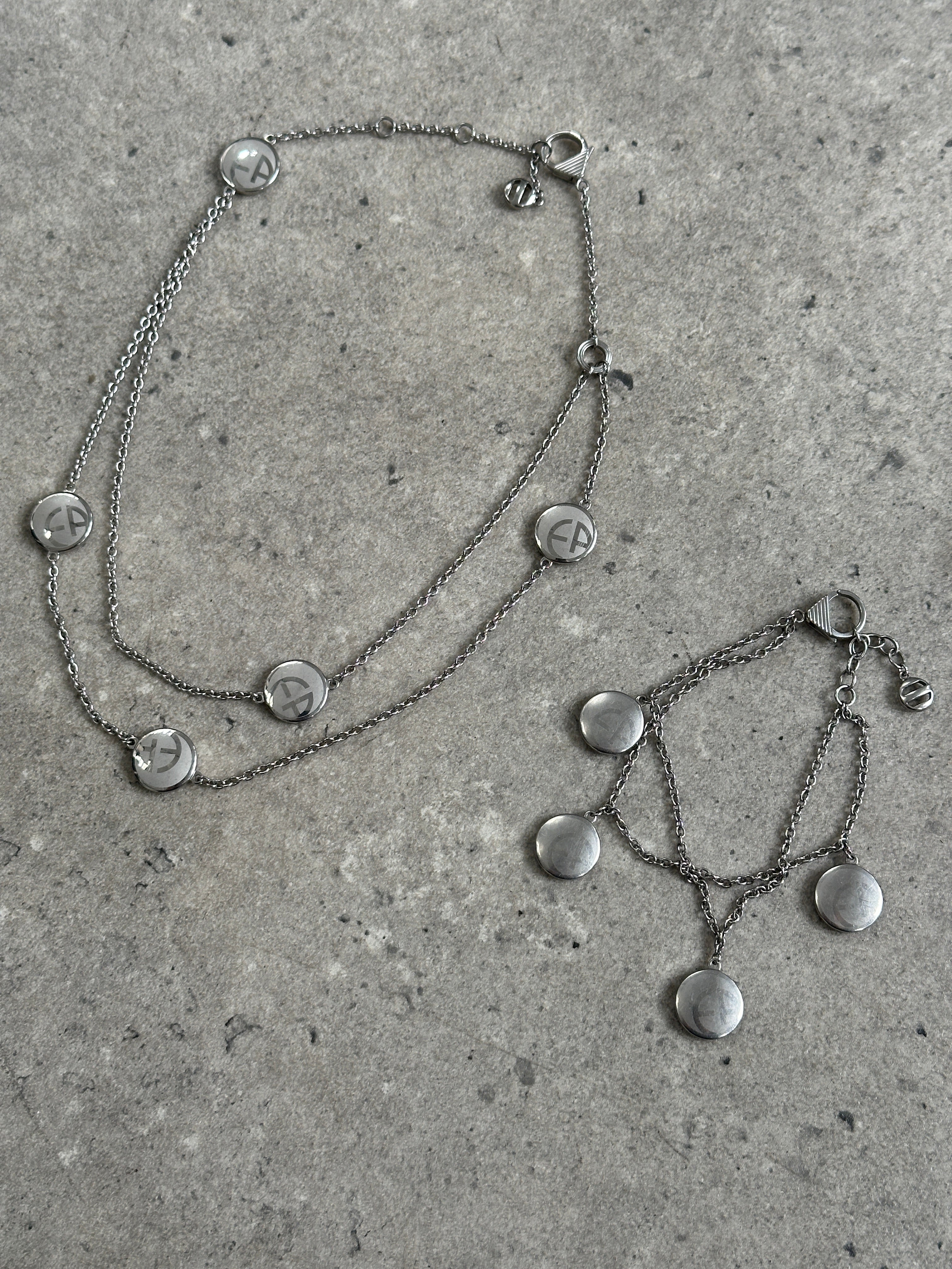 Emporio Armani 2000s Bracelet & Necklace Set