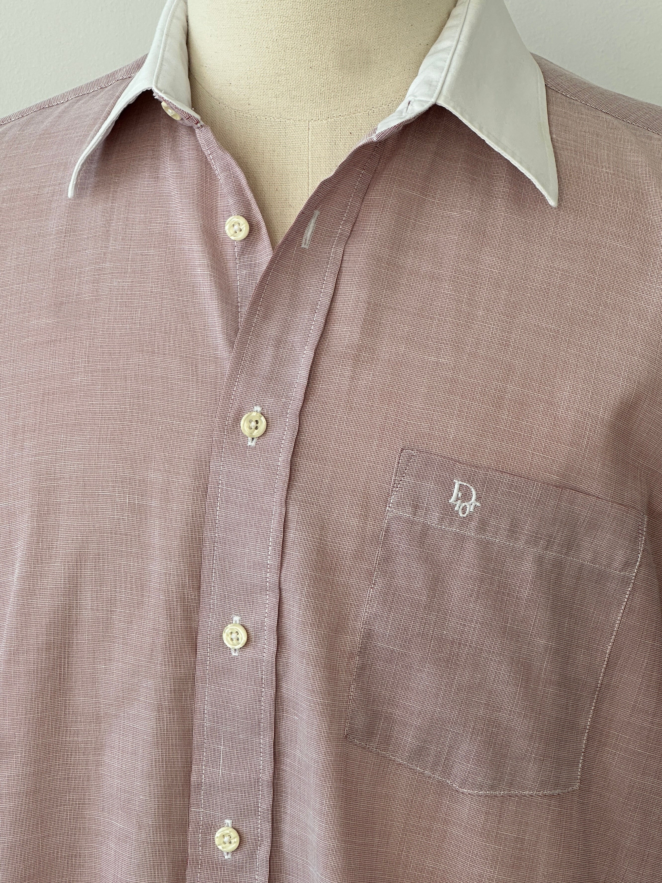 Christian Dior Chemises 1990s Contrast Collar Cotton Shirt - S