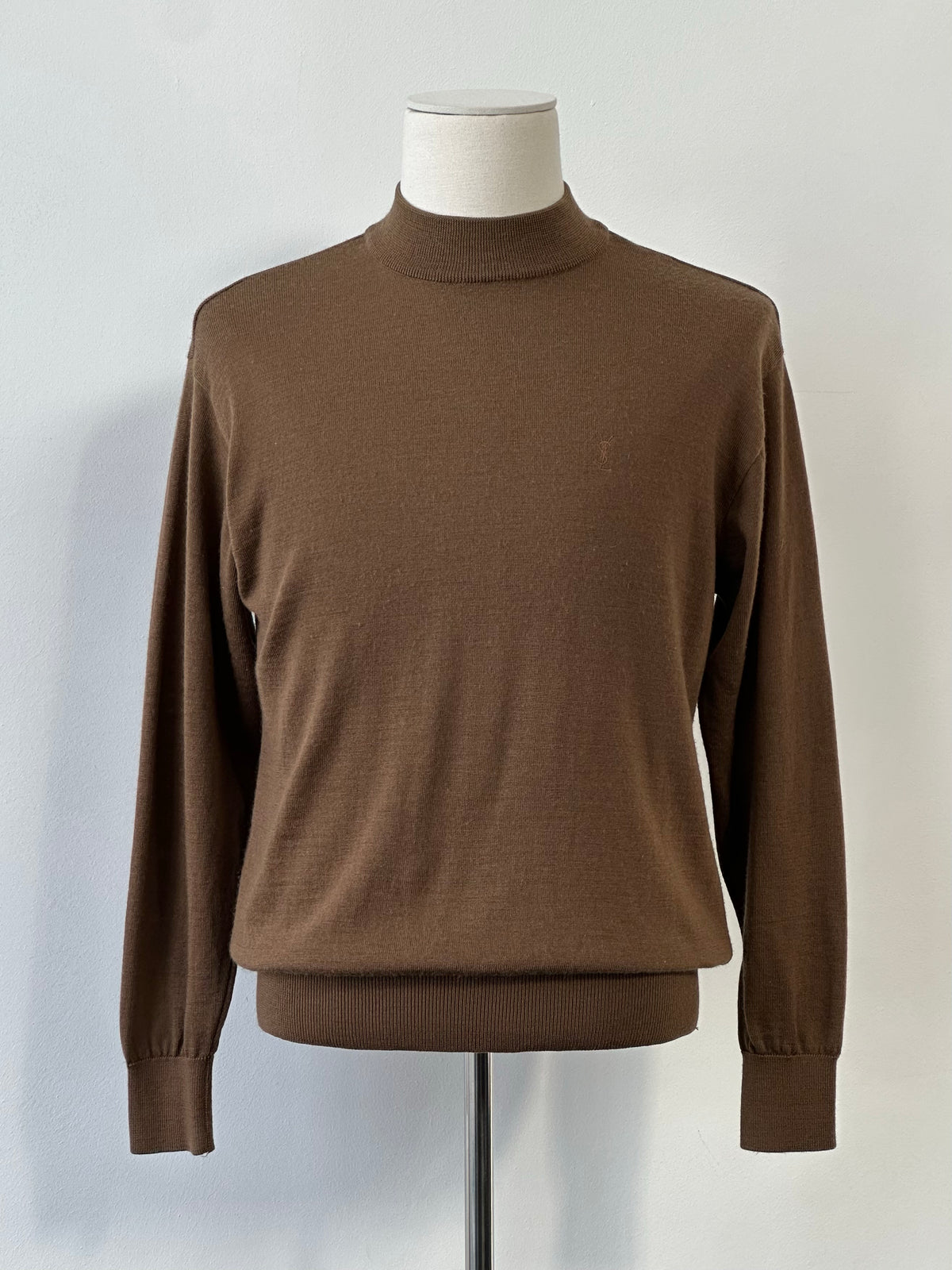 Yves Saint Laurent 1990s Pure Wool High Neck Knit Jumper - M