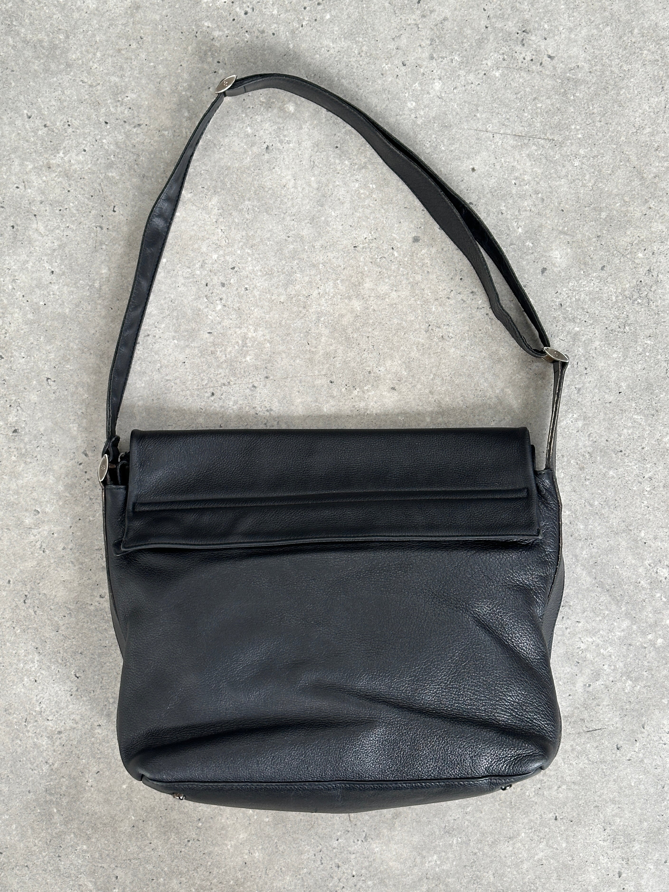 Giorgio Armani 1990s Leather Logo Crossbody Bag
