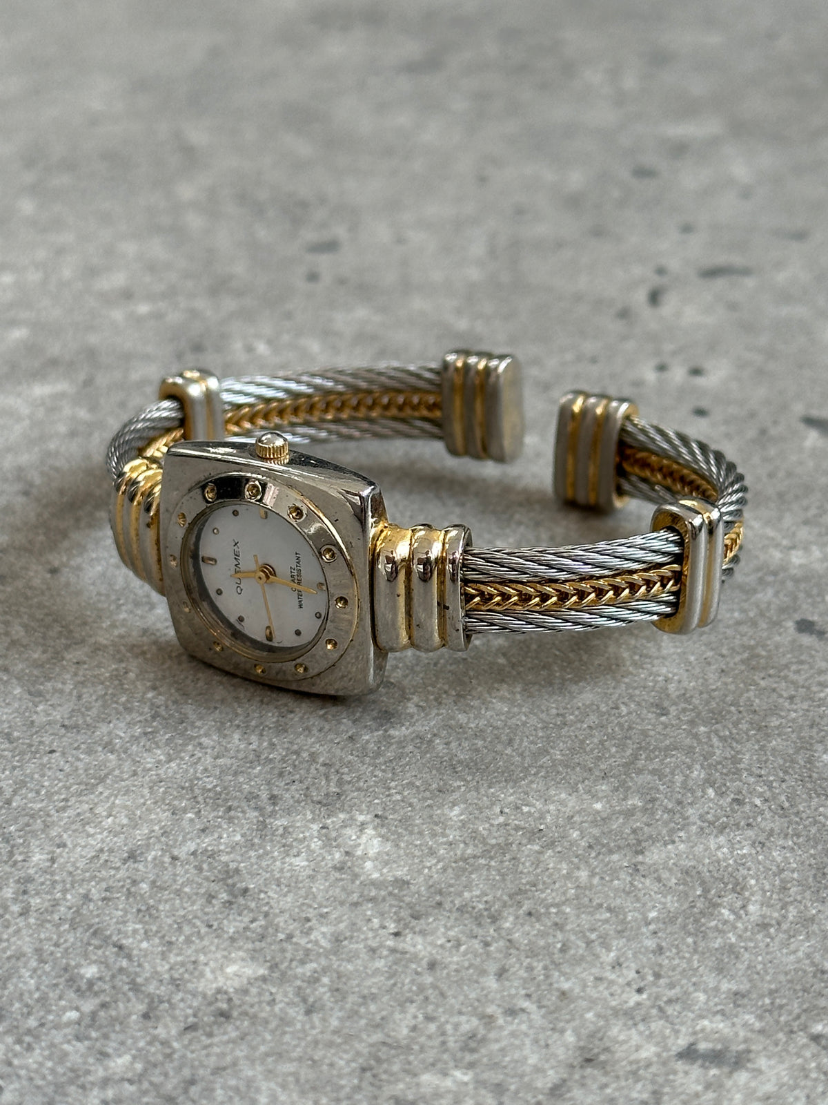 Vintage 1980s Two Tone Quartz Bracelet Watch