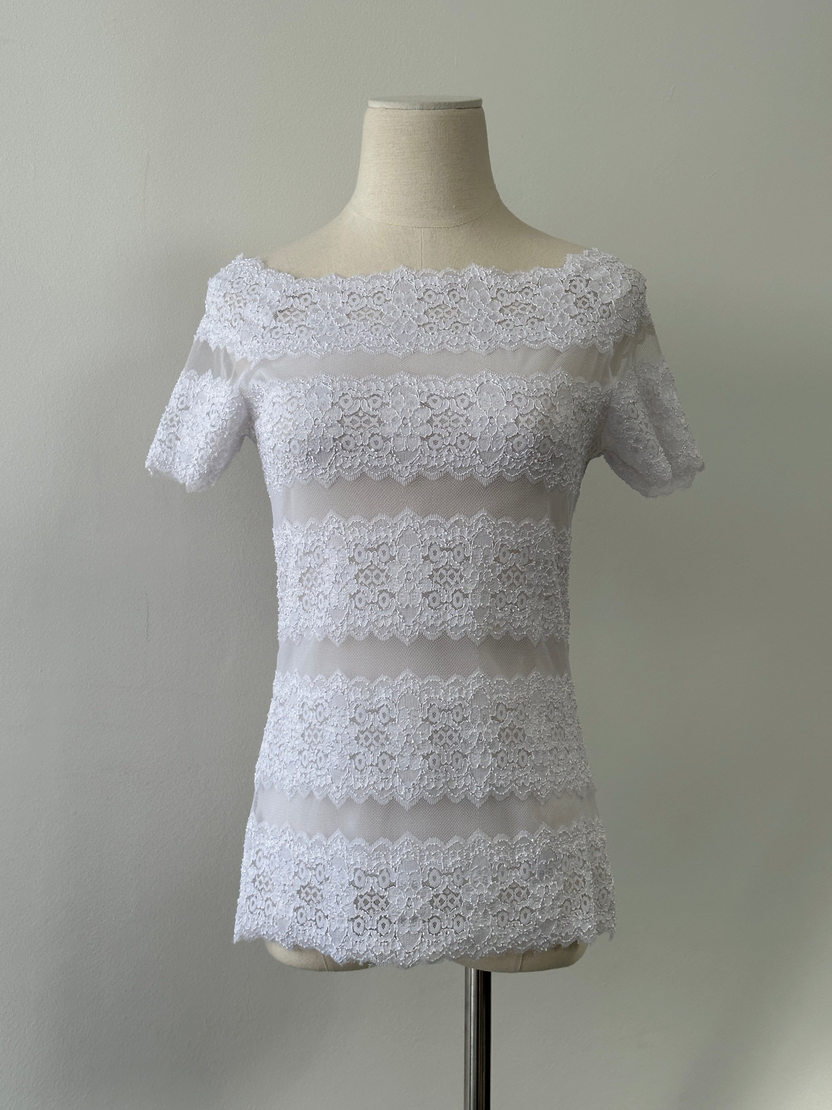 Vintage 2000s Lace Off Shoulder Top - S-M