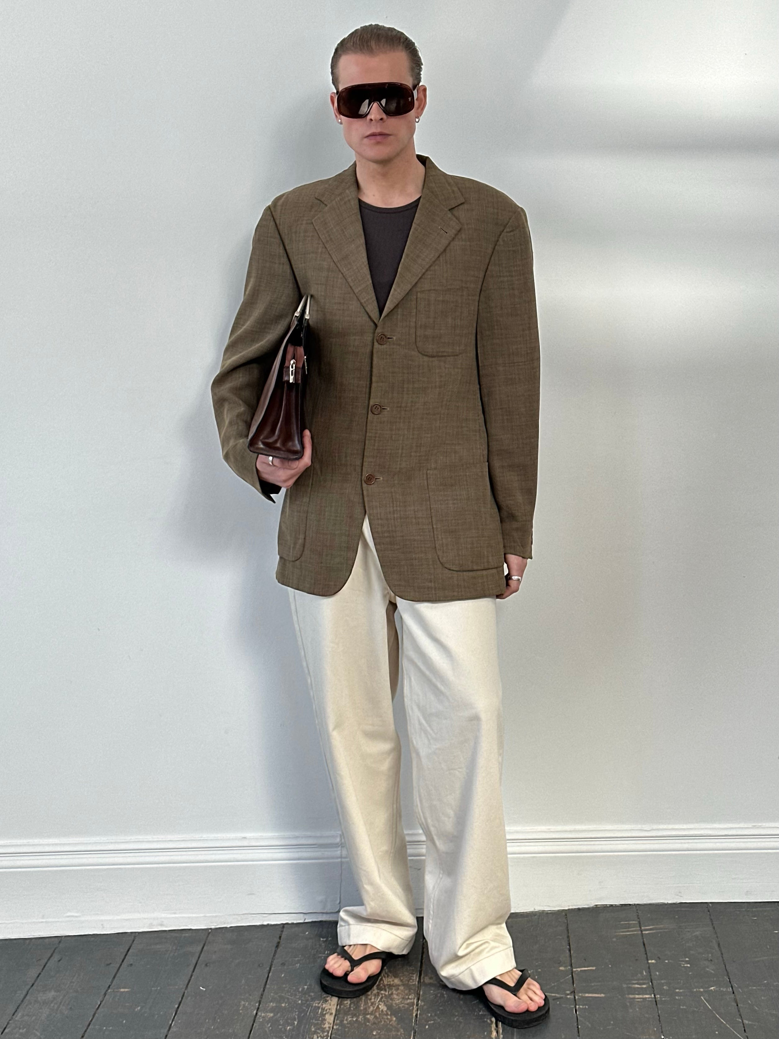 Hugo Boss x Loro Piana 1990s Pure Wool Single Breasted Blazer - 46R