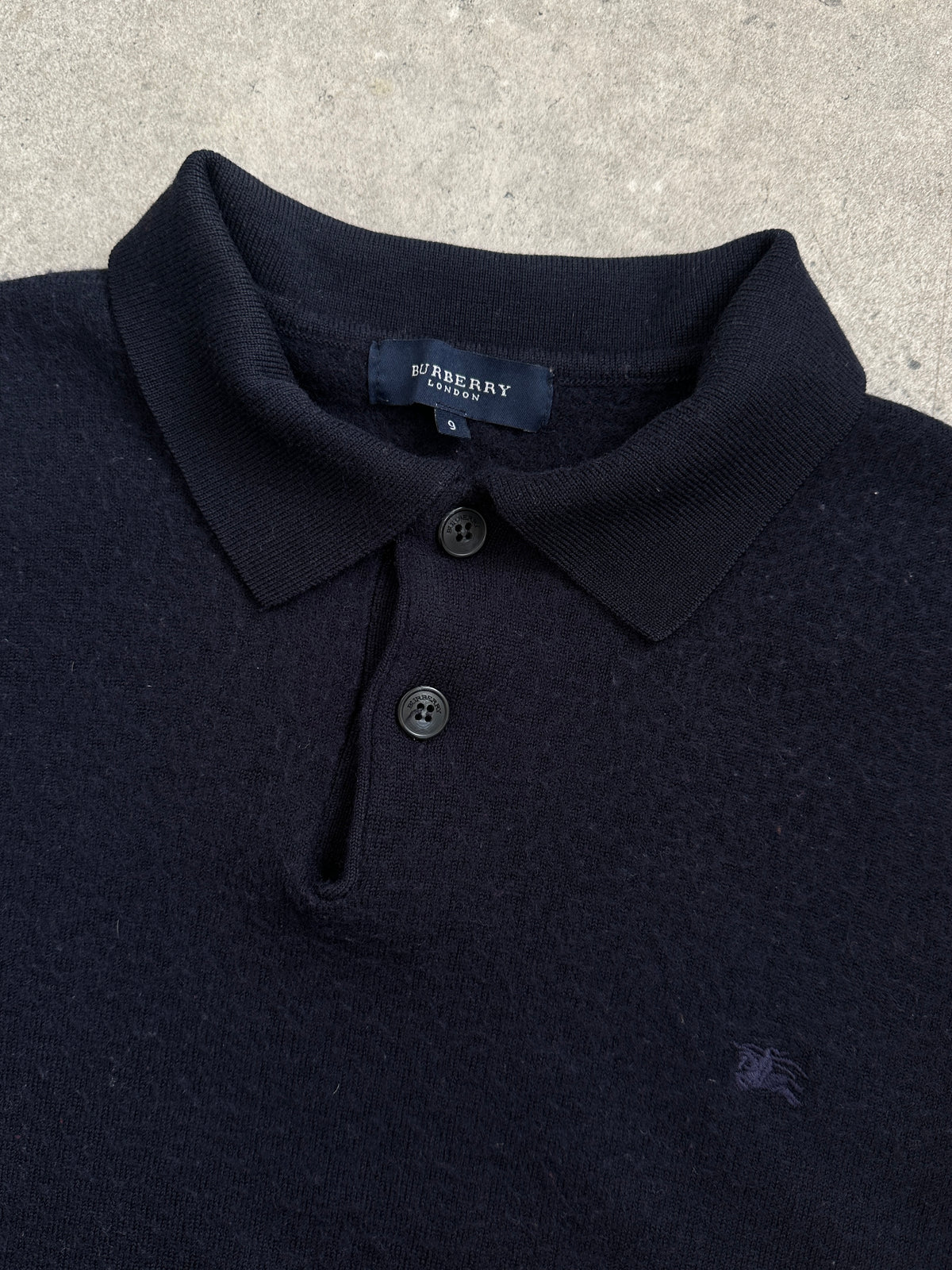 Burberry London 1990s Pure Wool Boxy Polo Jumper - M-L