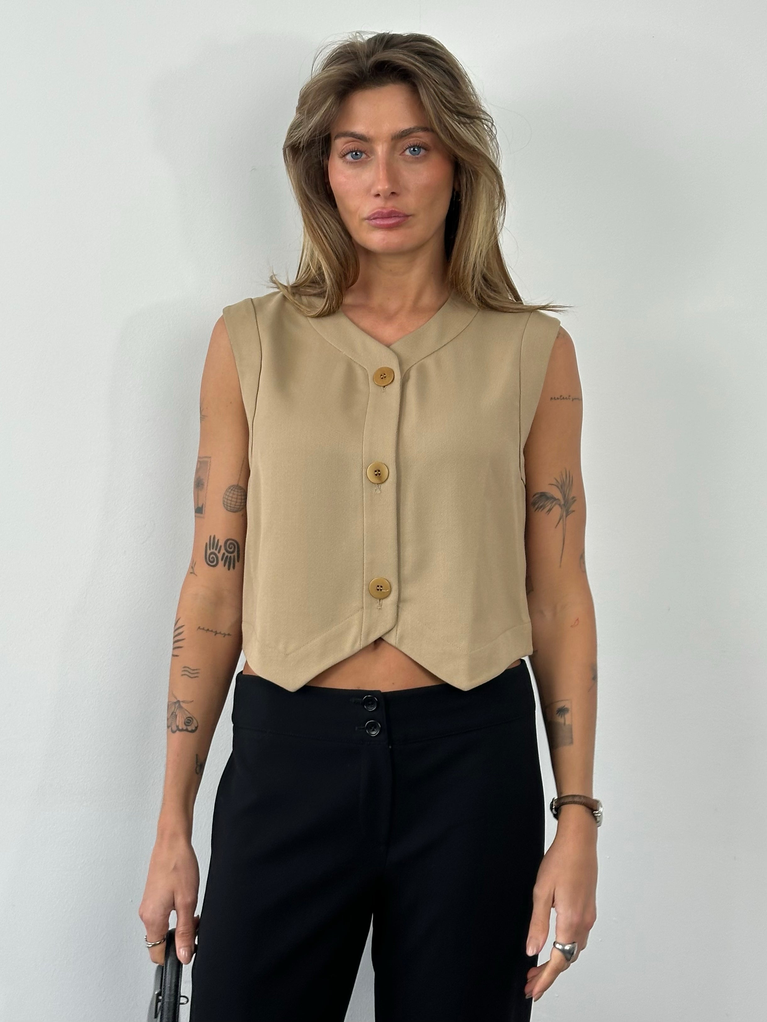 Mani 1990s Wool Sleeveless Top - M
